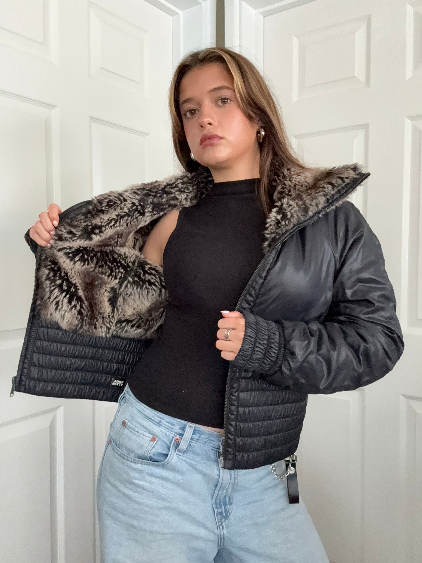 Miss Sixty Reversible Faux Fur Jacket (XL)