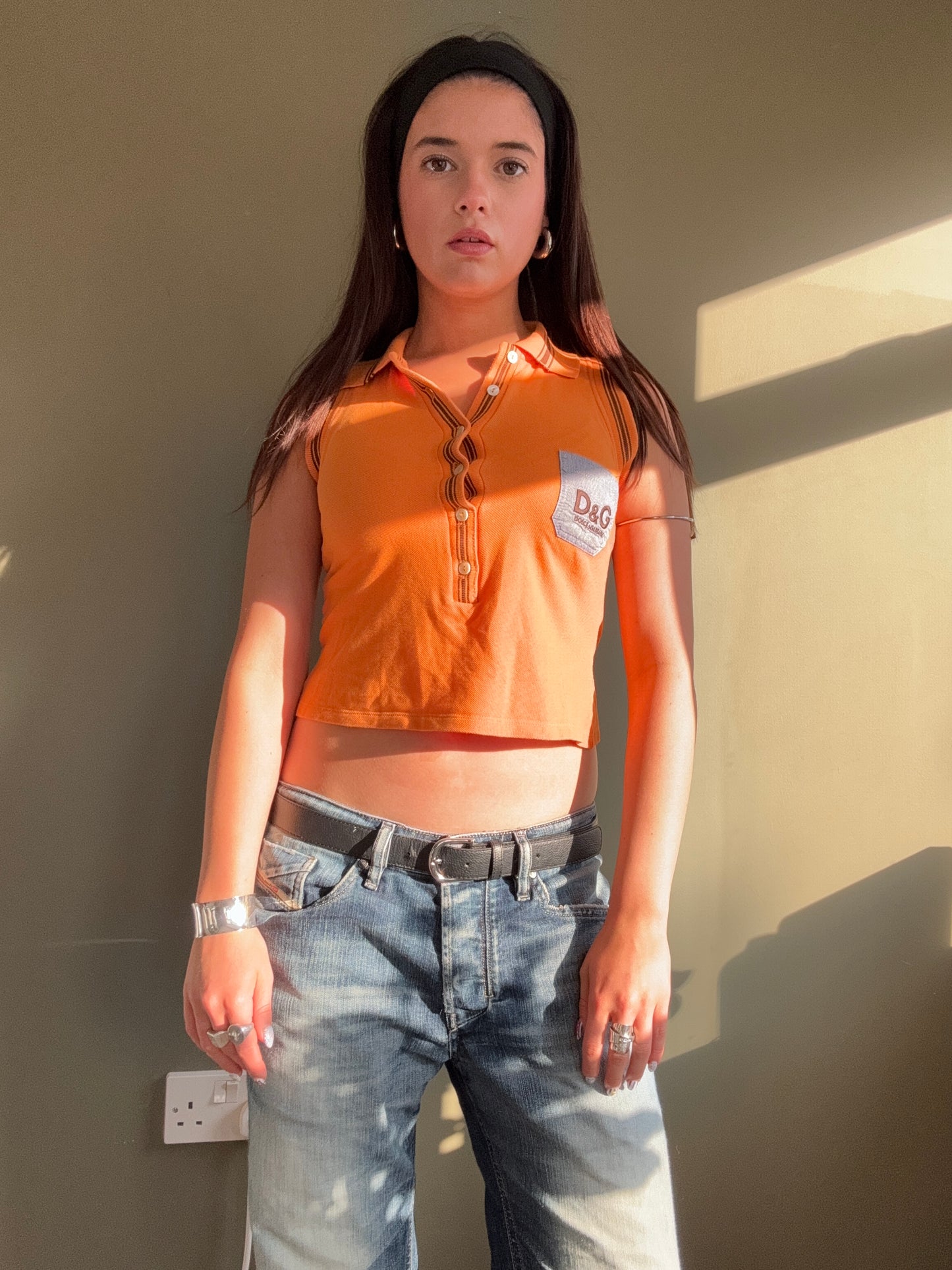 D&G Cropped Polo Shirt (XS)