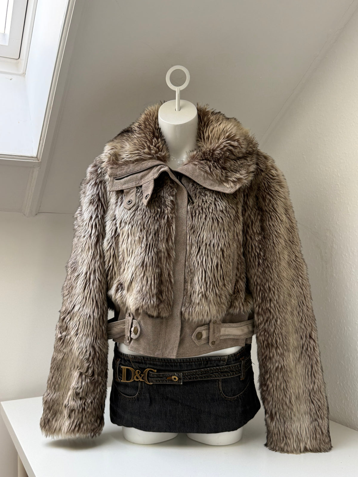 Faux Fur Bomber Jacket (UK16)