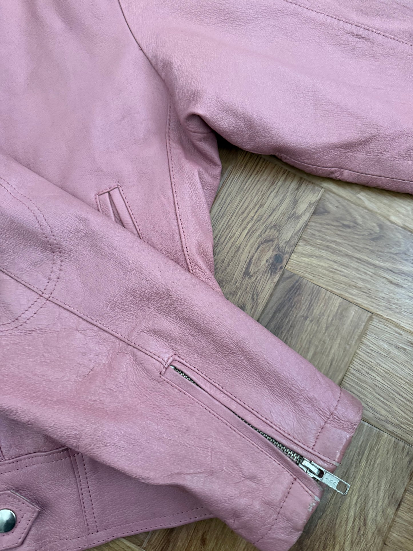 Pink Leather Jacket (M)