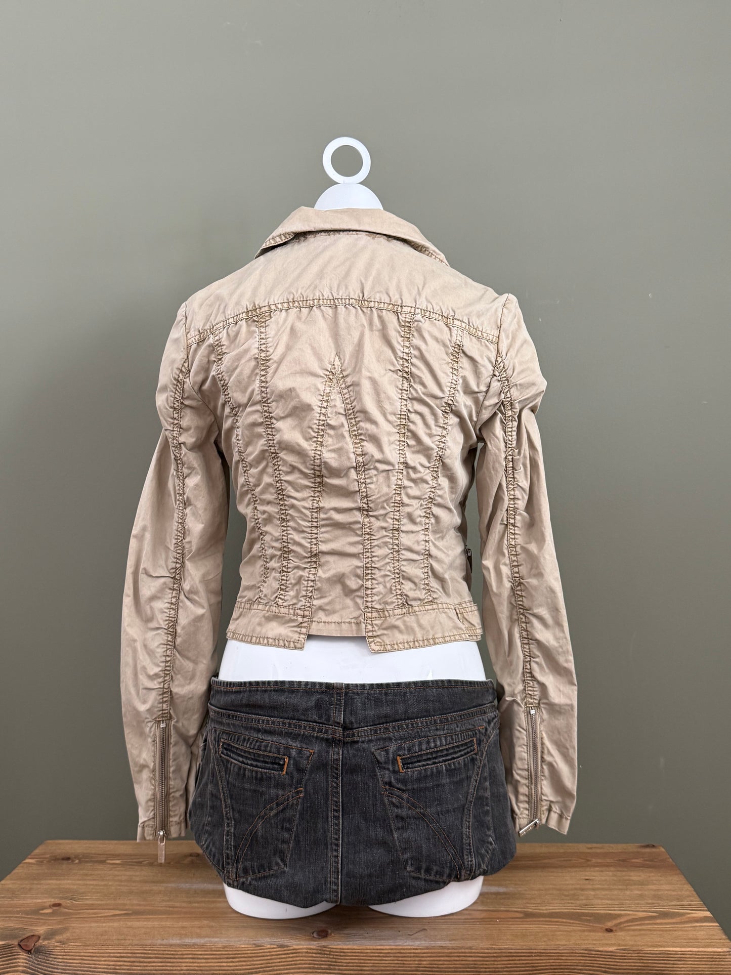 Karen Millen Asymmetric Biker Lightweight Jacket (UK10)