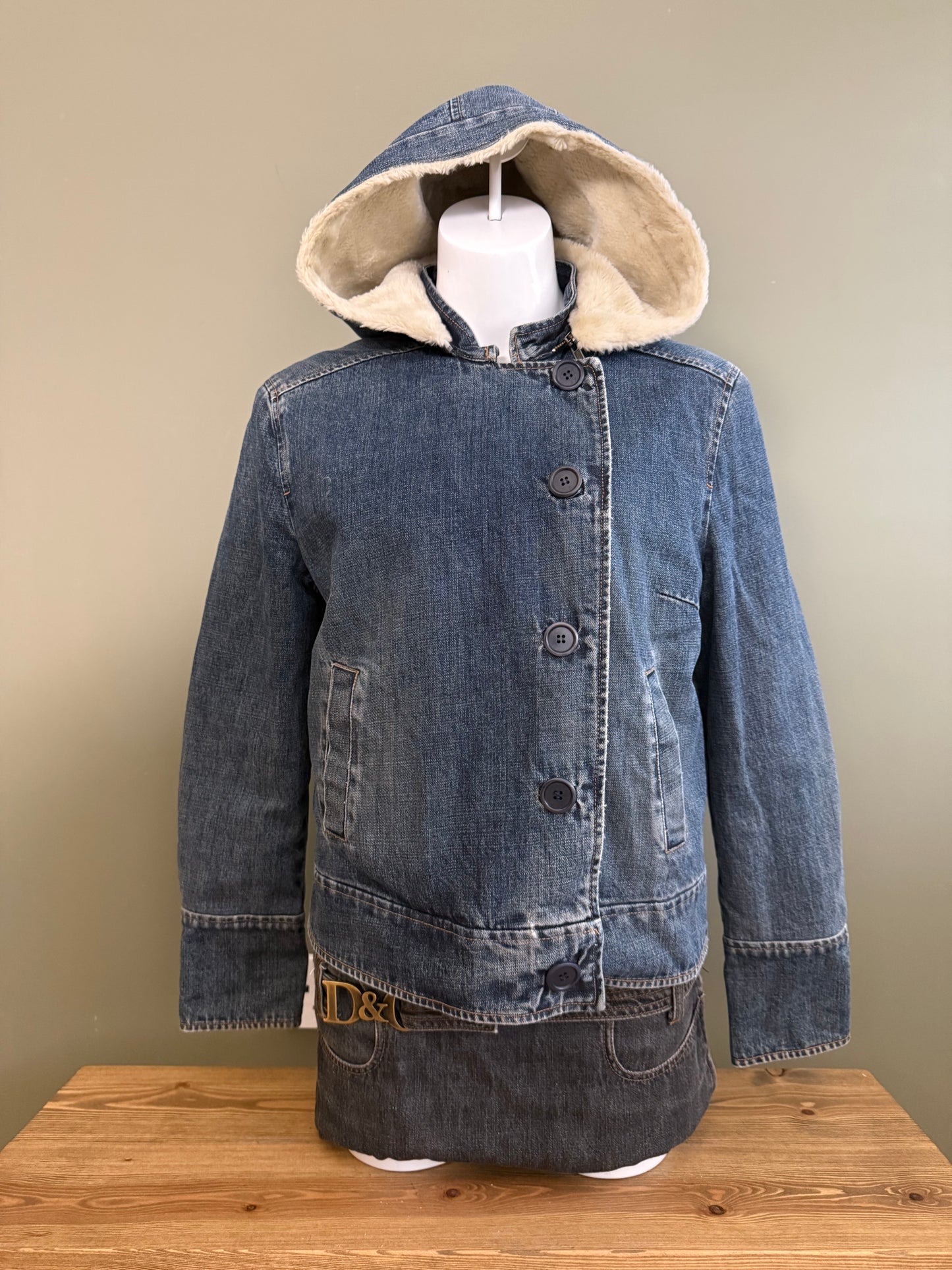 French Connection Denim Bomber Jacket (L)