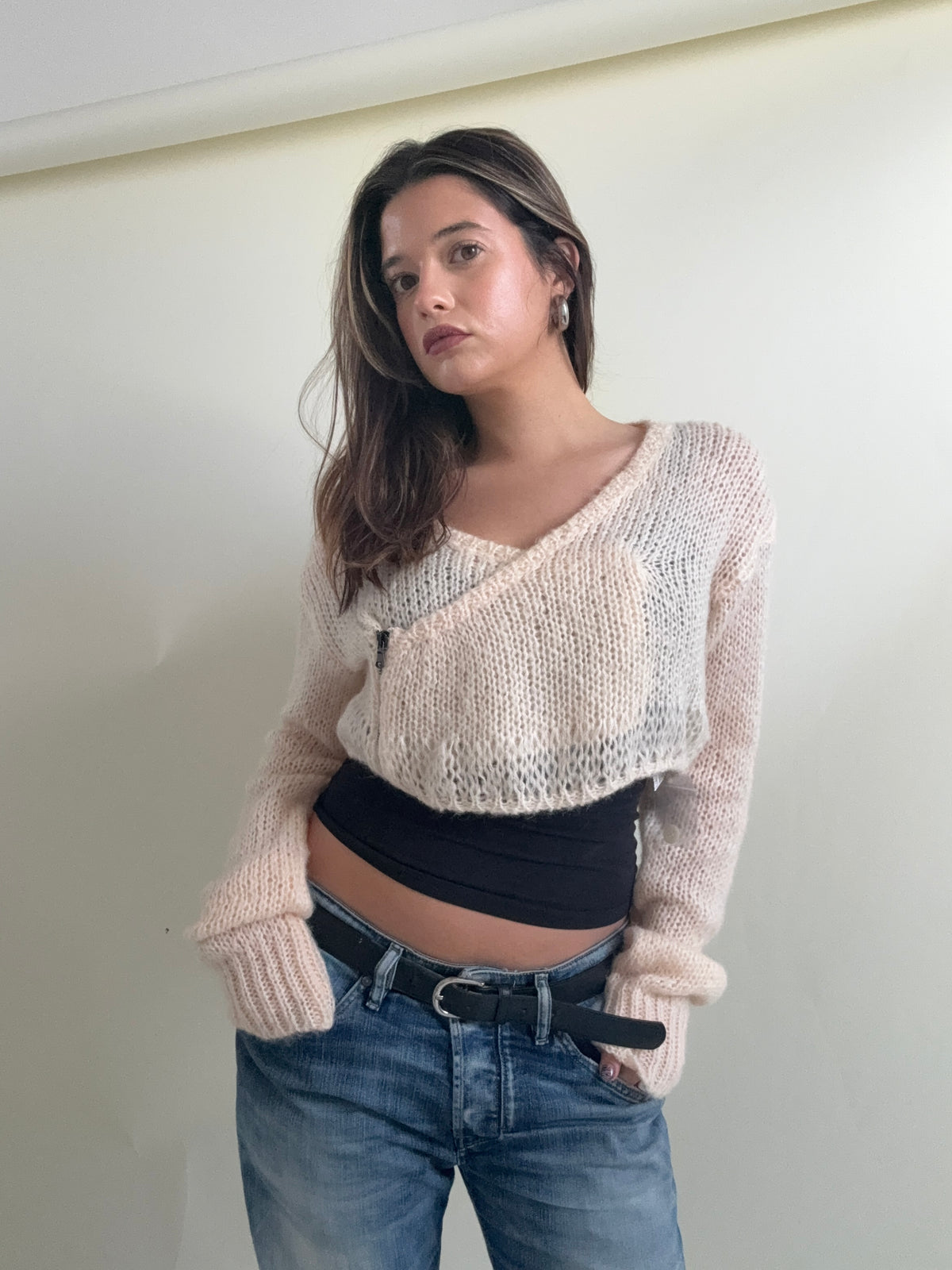 Diesel Mohair Knit Cropped Cardigan (S)
