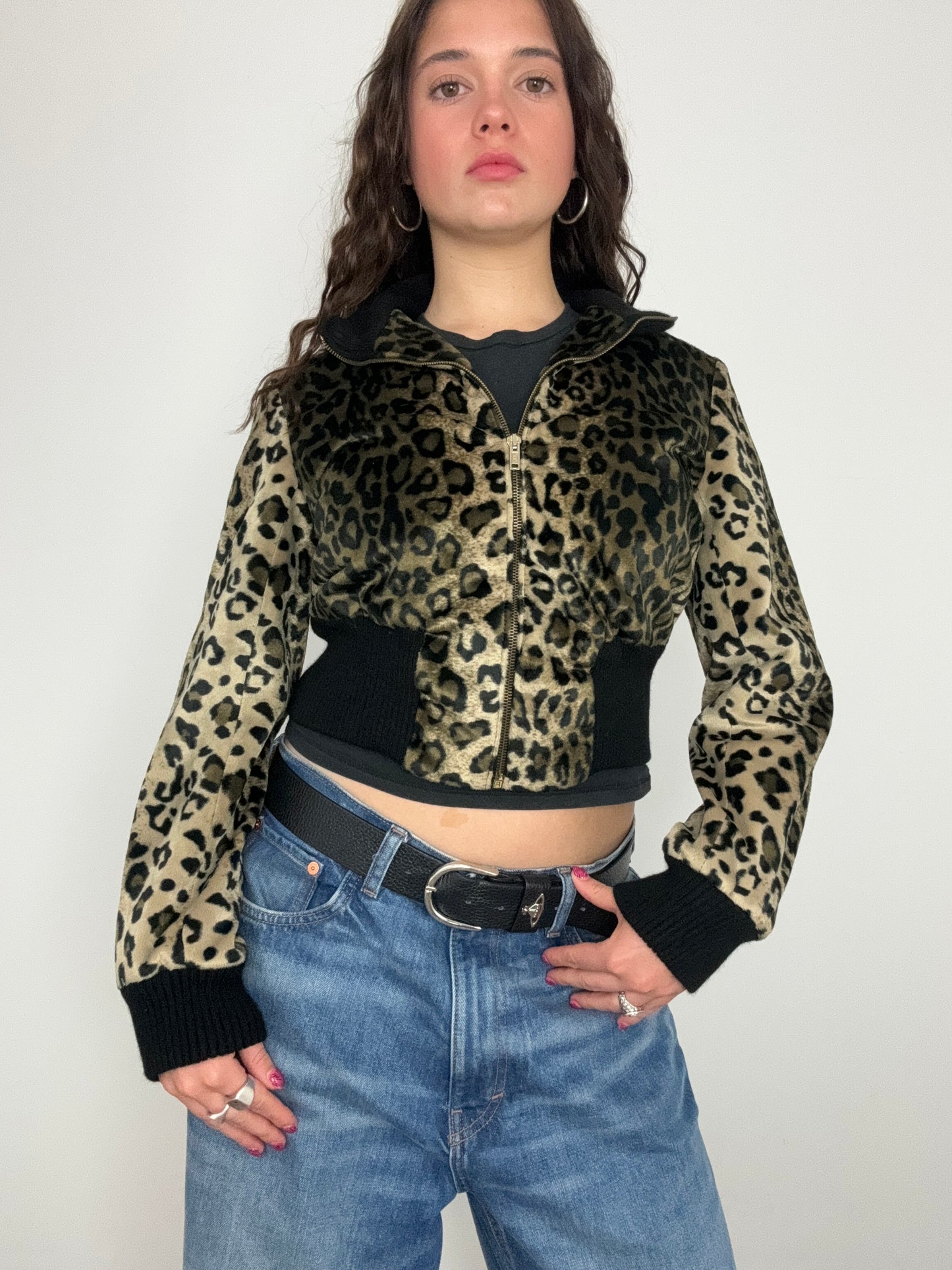 Leopard Print Bomber Jacket