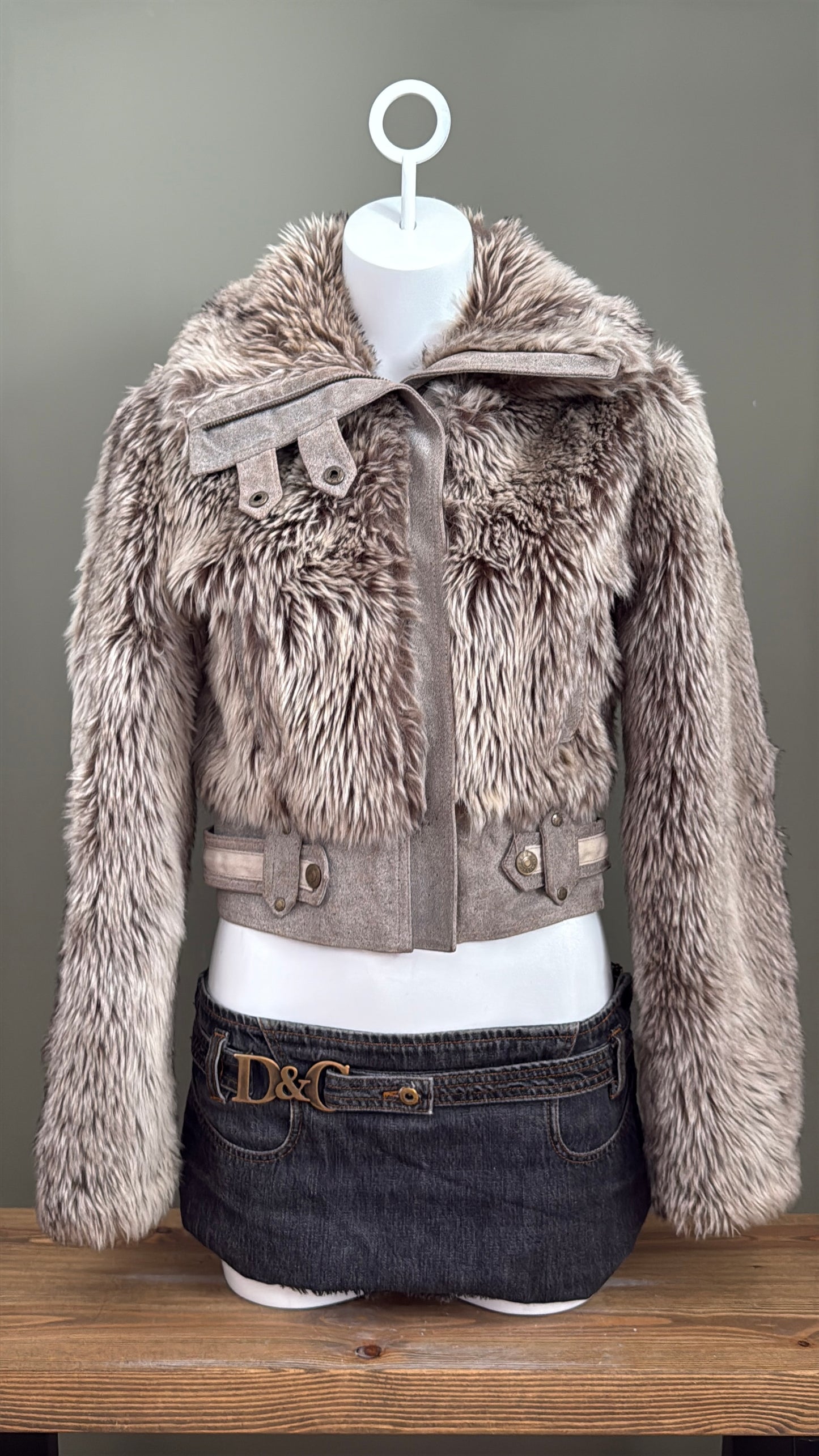 Faux Fur Bomber Jacket (UK10)