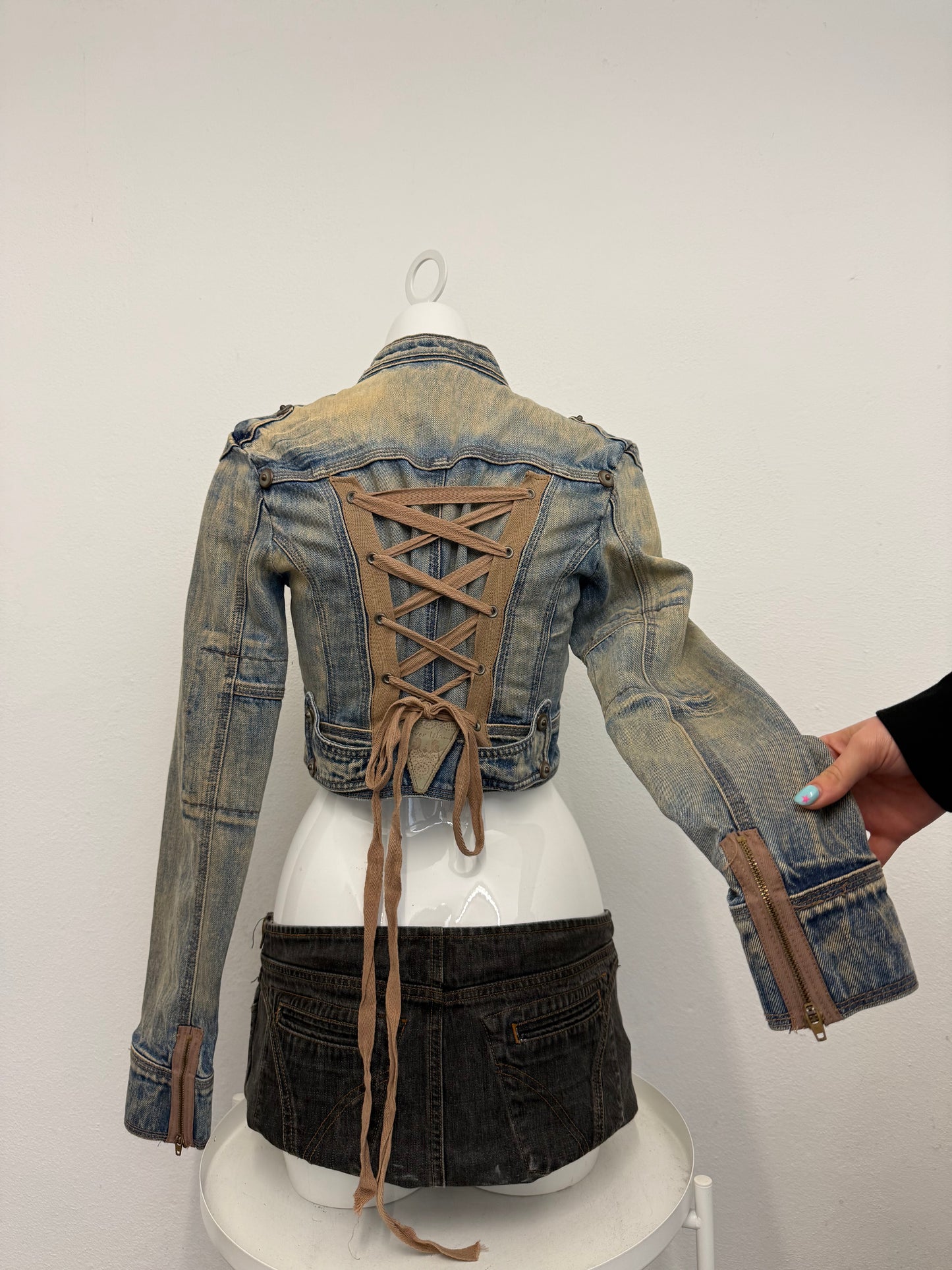 Cropped Denim Corset Jacket (UK12)