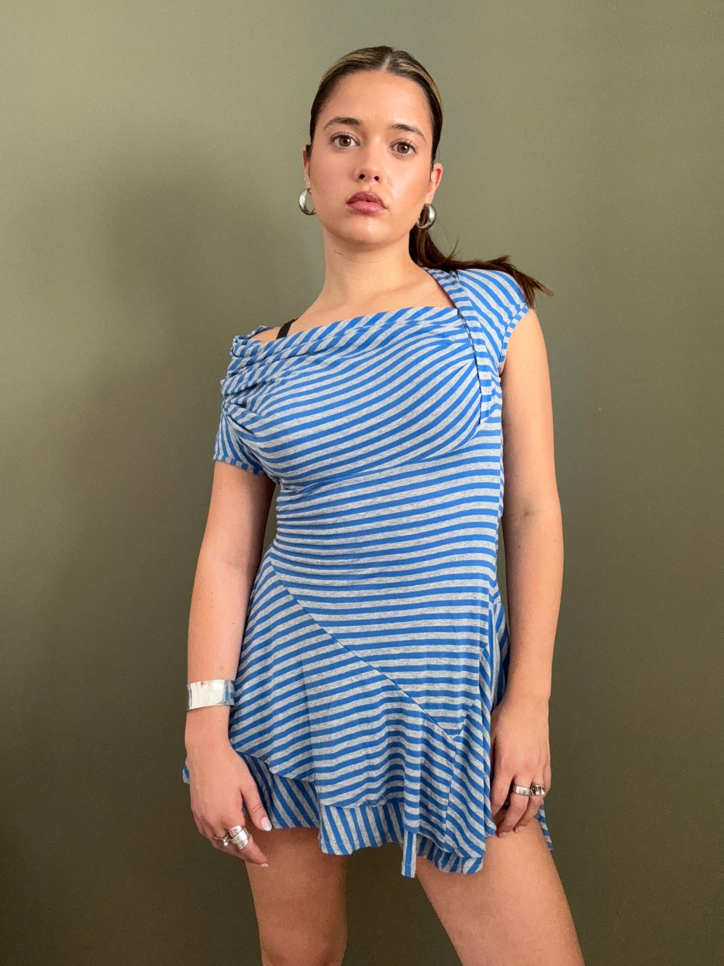 Y2K Striped Mini Dress