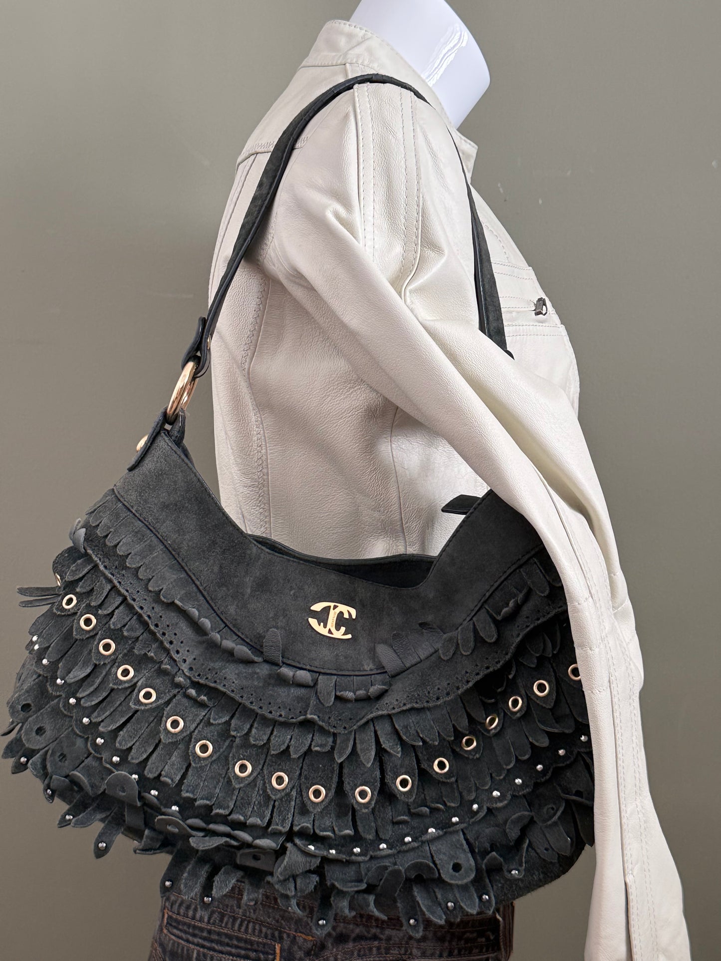 Suede Cavalli Shoulder Bag