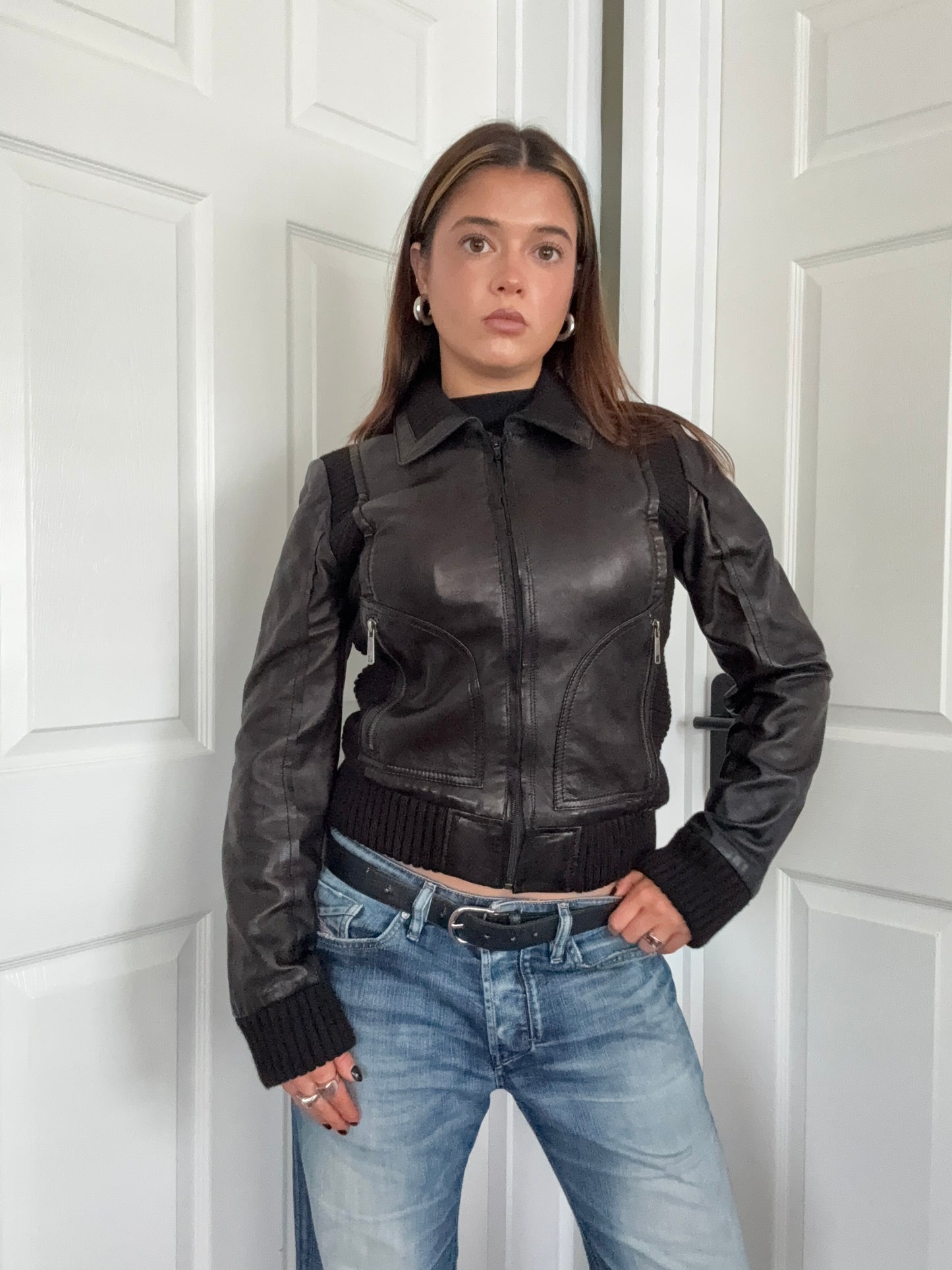 Diesel Leather Bomber Jacket (S)