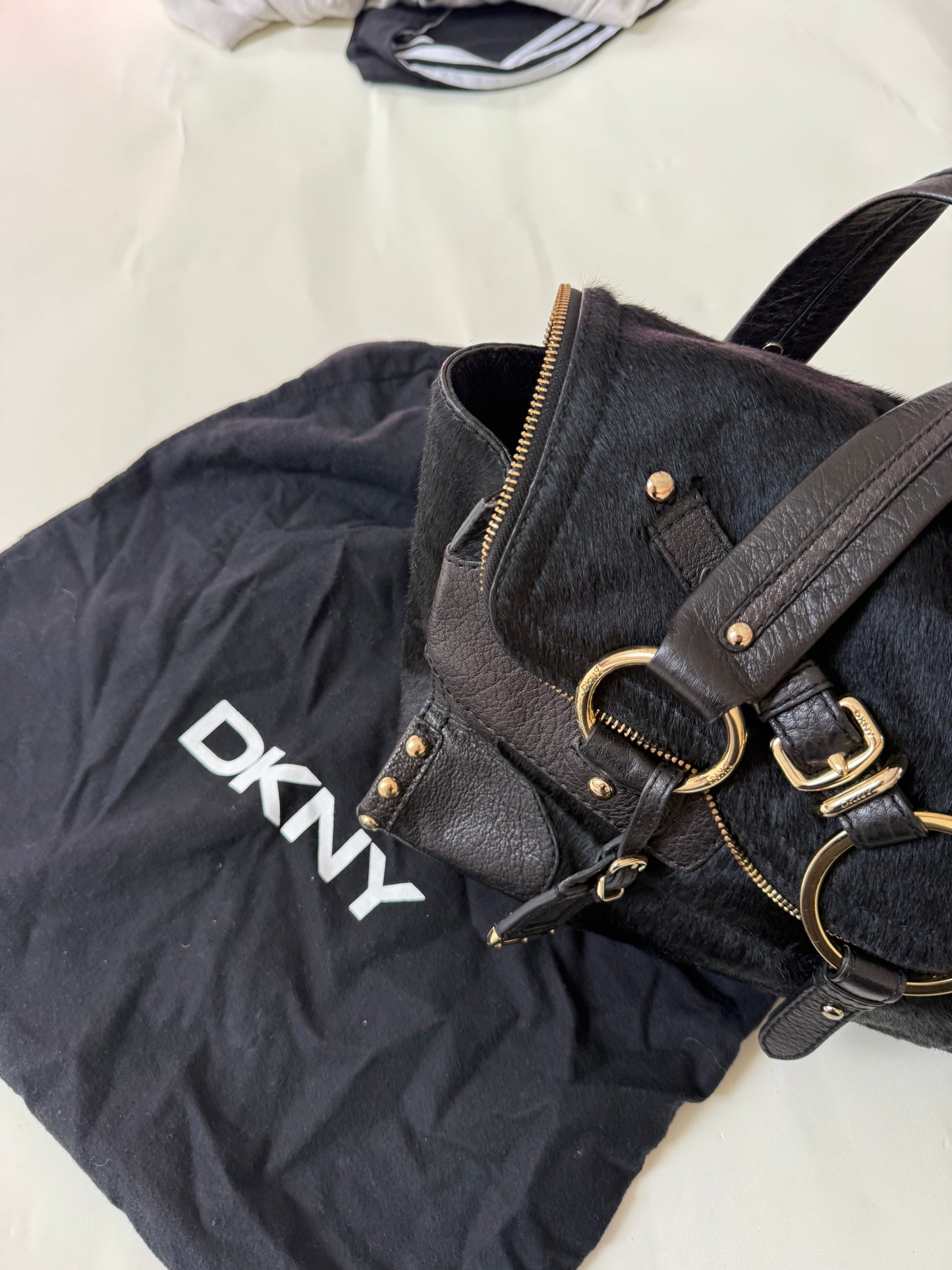DKNY Pony Hair Studded Handbag