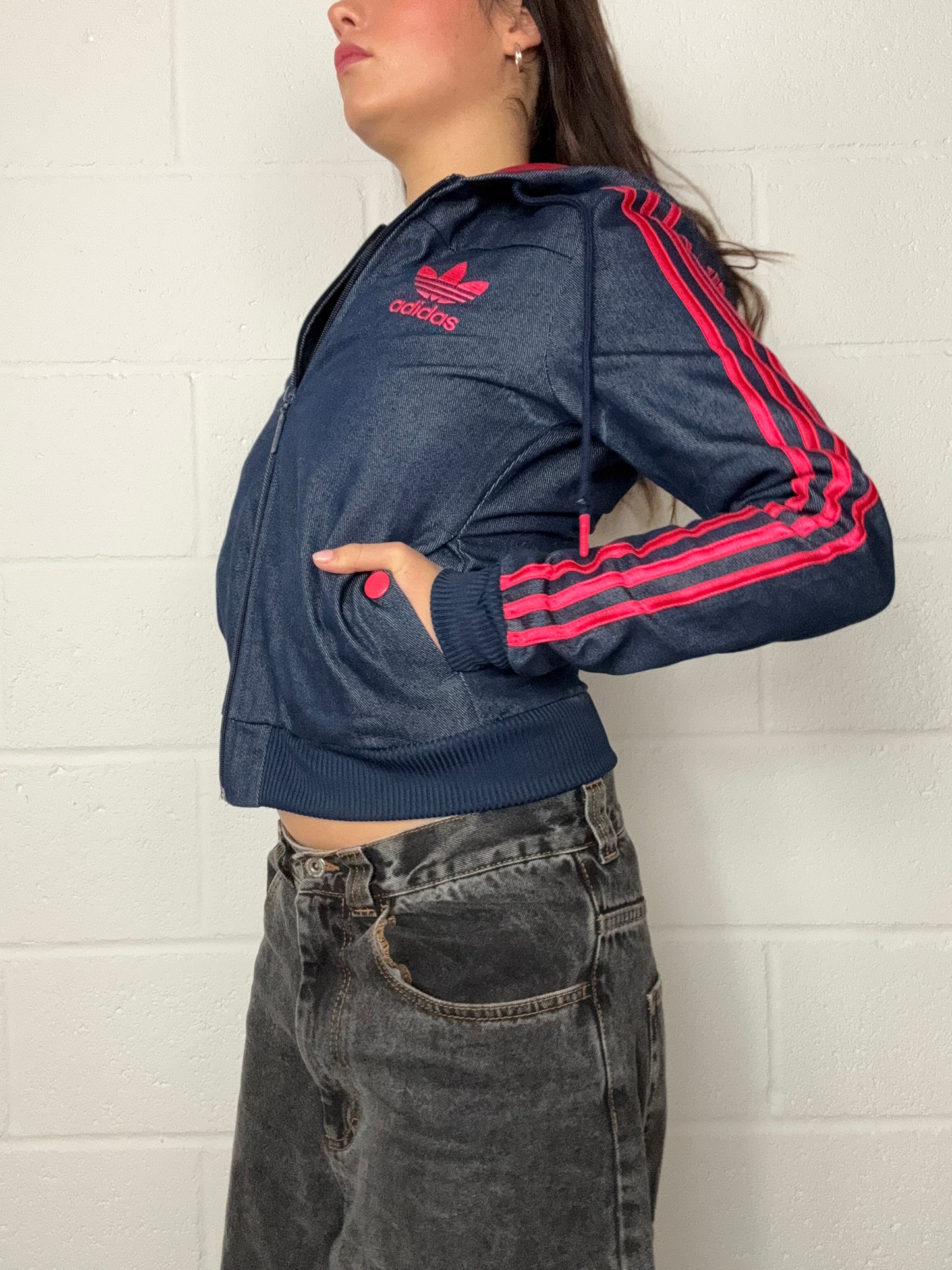 Adidas Denim Zip Hoodie (UK8)