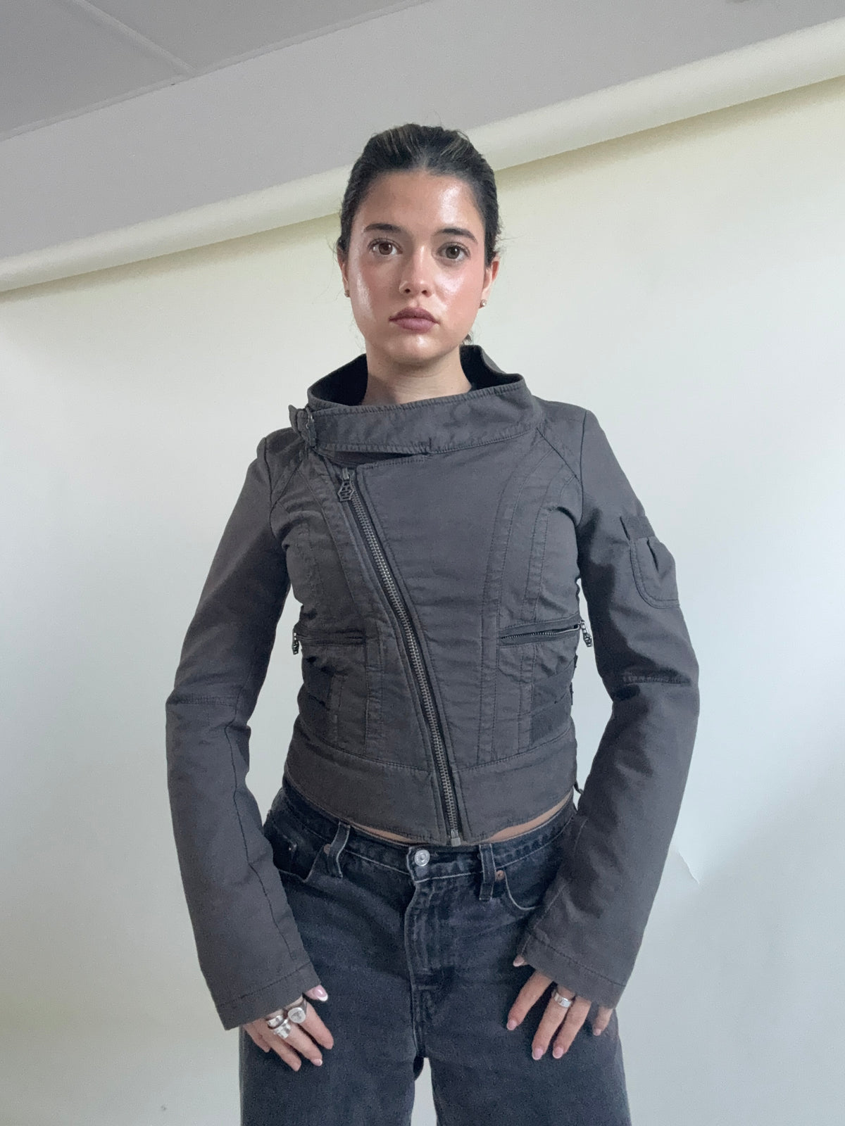 Diesel Cropped Fitted Utility Jacket (S)