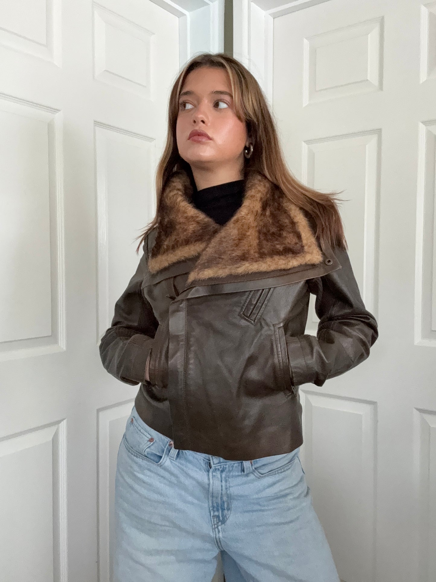 Morgan De Toi Leather Asymmetric Jacket (S)