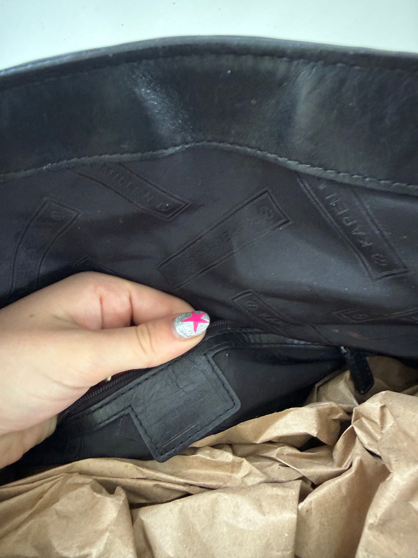 Karen Millen Leather Cargo Handbag