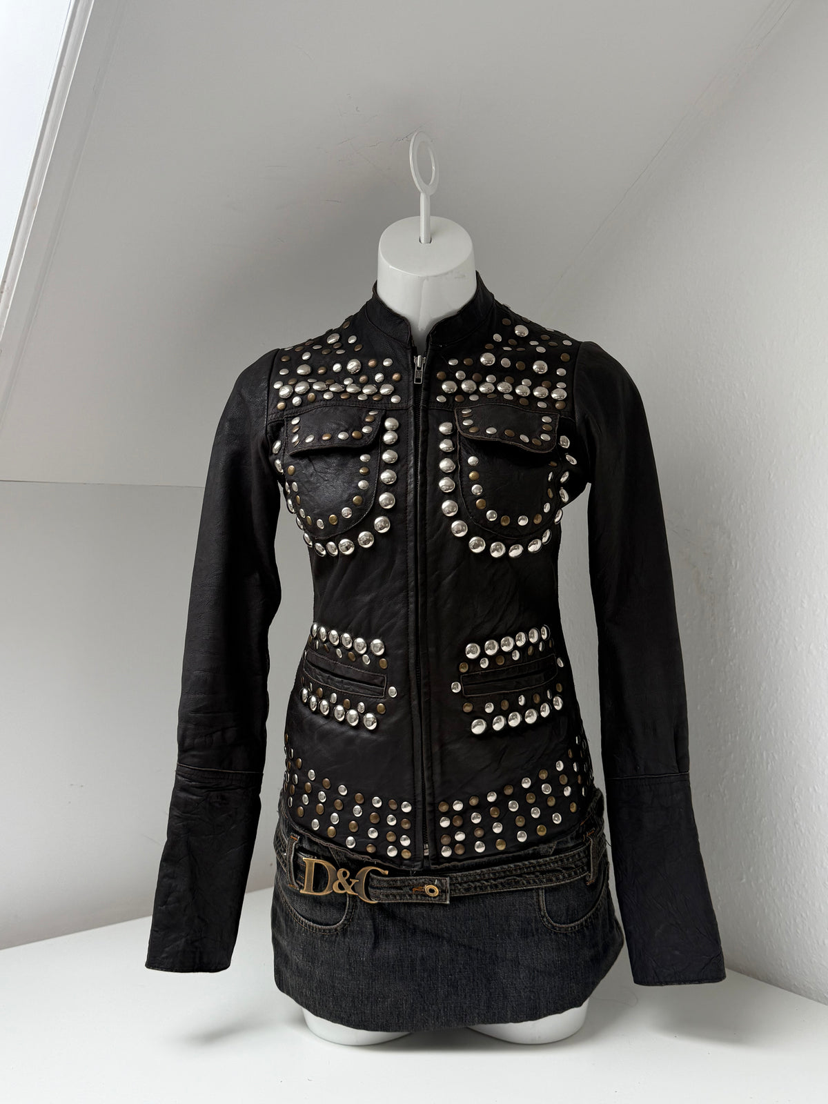 Allsaints Leather Studded Jacket (UK8)