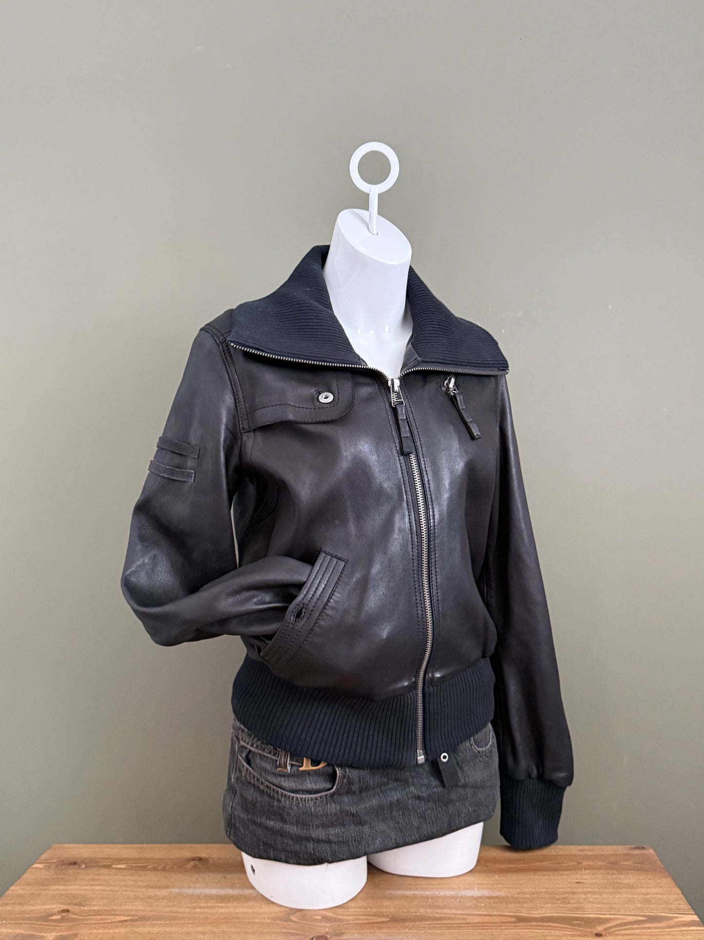 Diesel Leather Bomber Jacket (L)