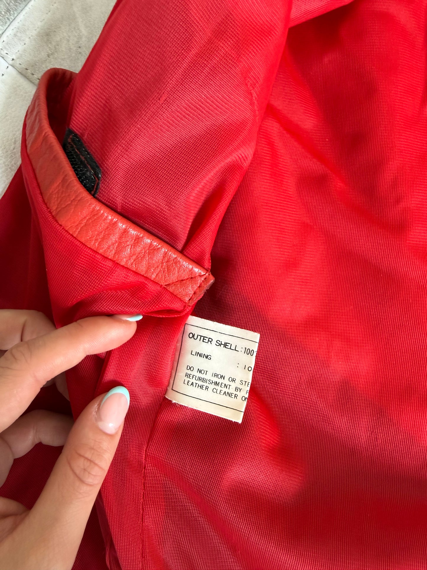 Vintage Leather Biker Jacket (XS)