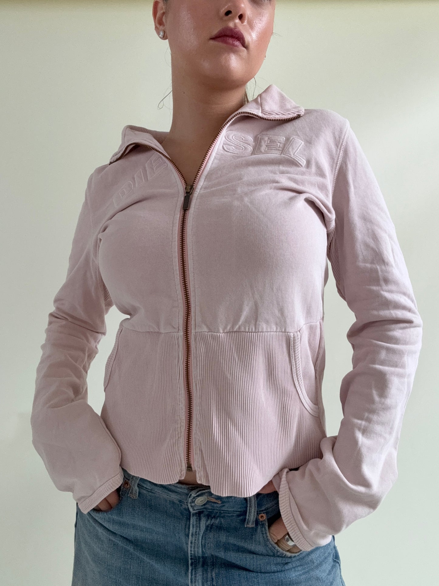 Baby Pink Diesel Zip Jumper (L)