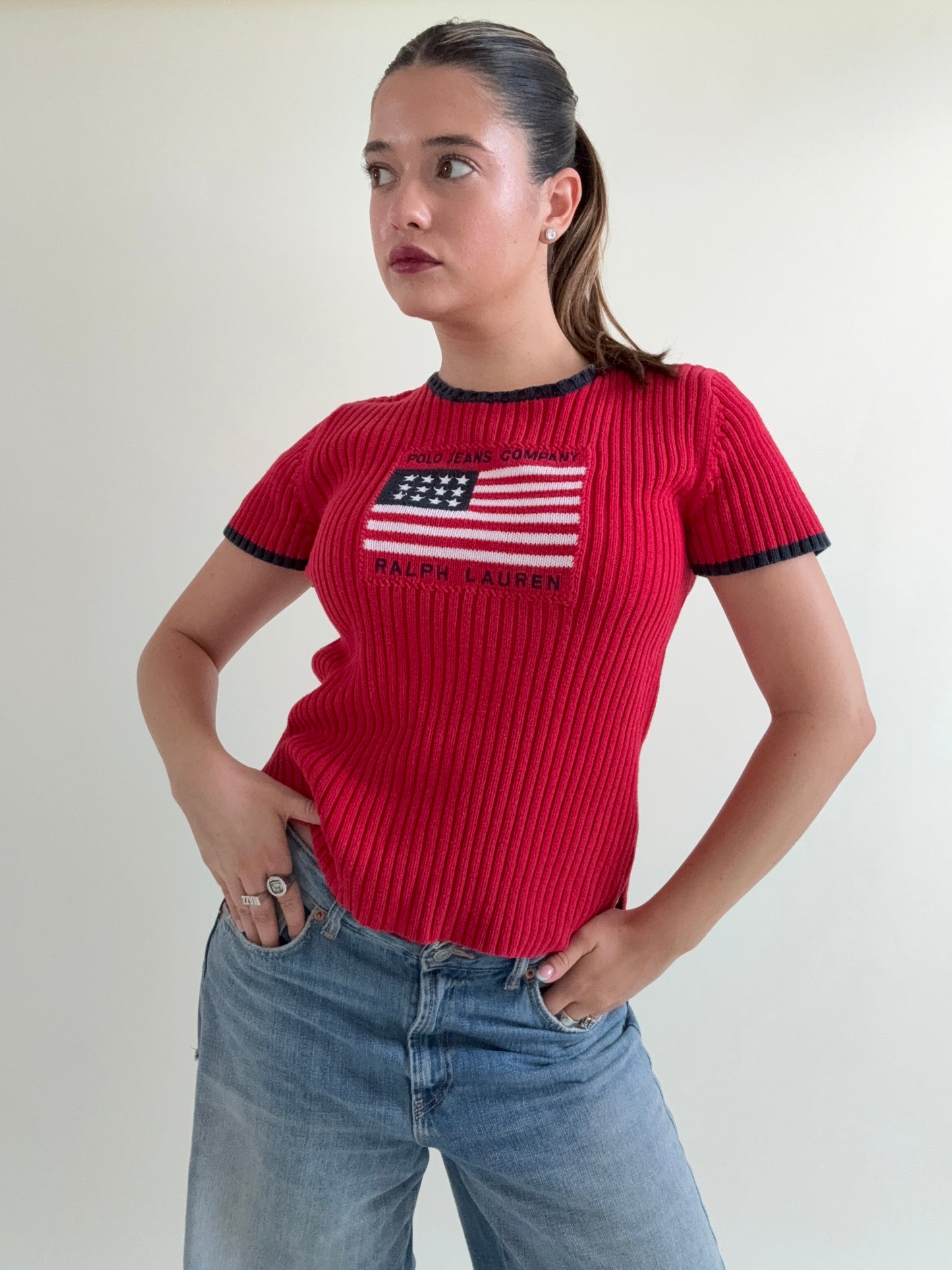 Ralph Lauren Knit Flag Top (M)