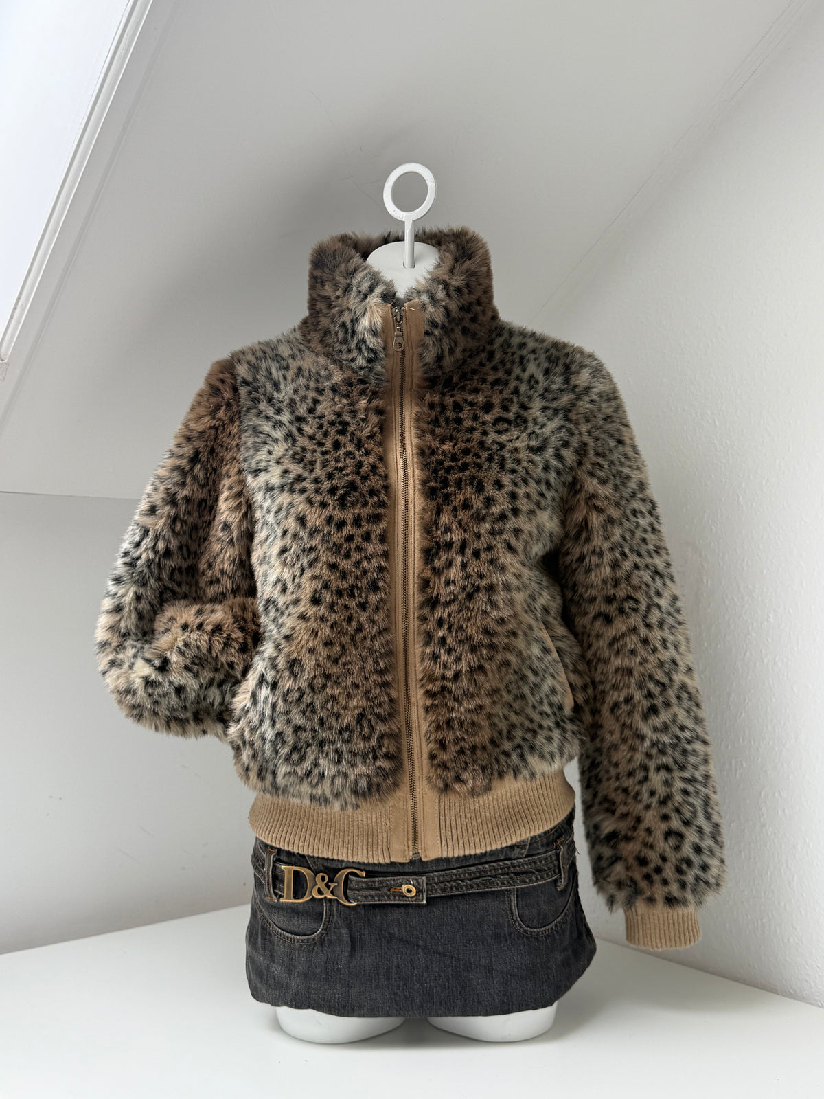 Leopard Faux Fur Jacket (UK10)