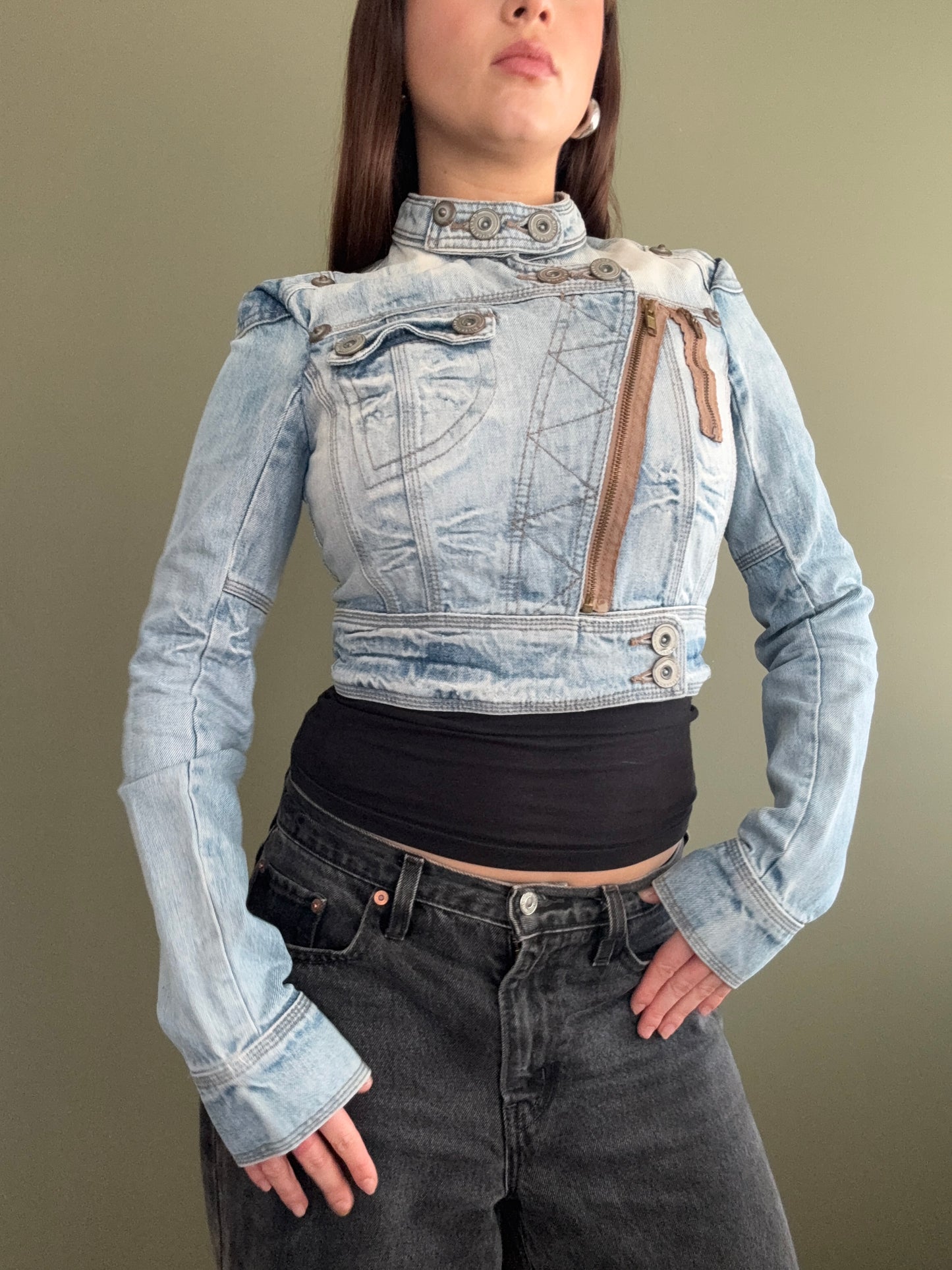 Cropped Denim Corset Jacket (UK8)