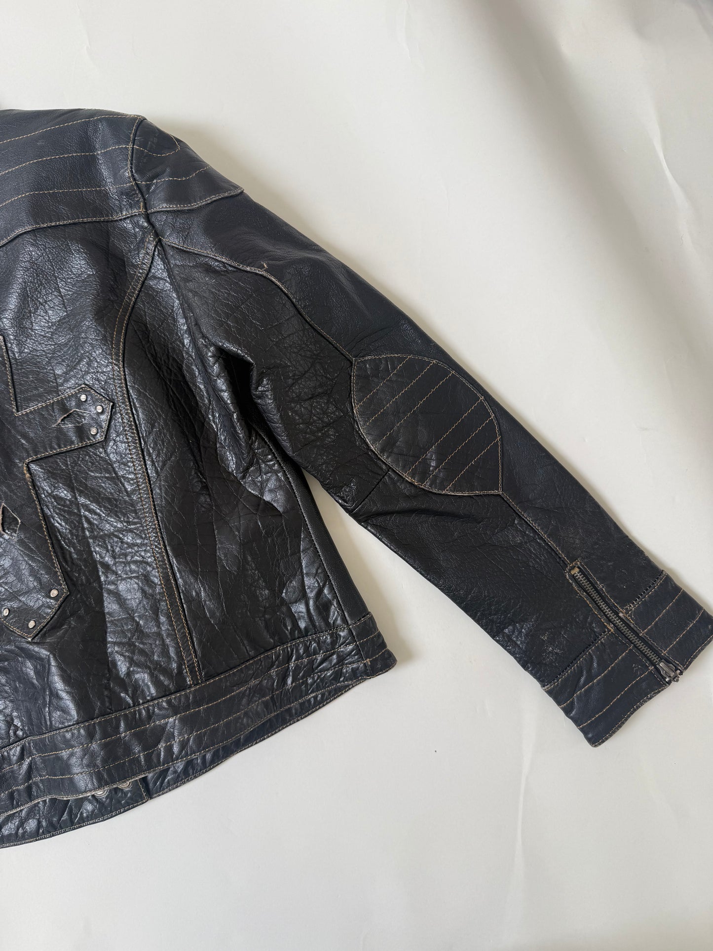 Leather Biker Jacket (L)