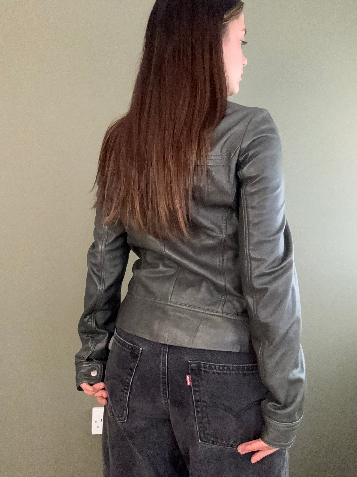 Leather Cargo Jacket (UK10)