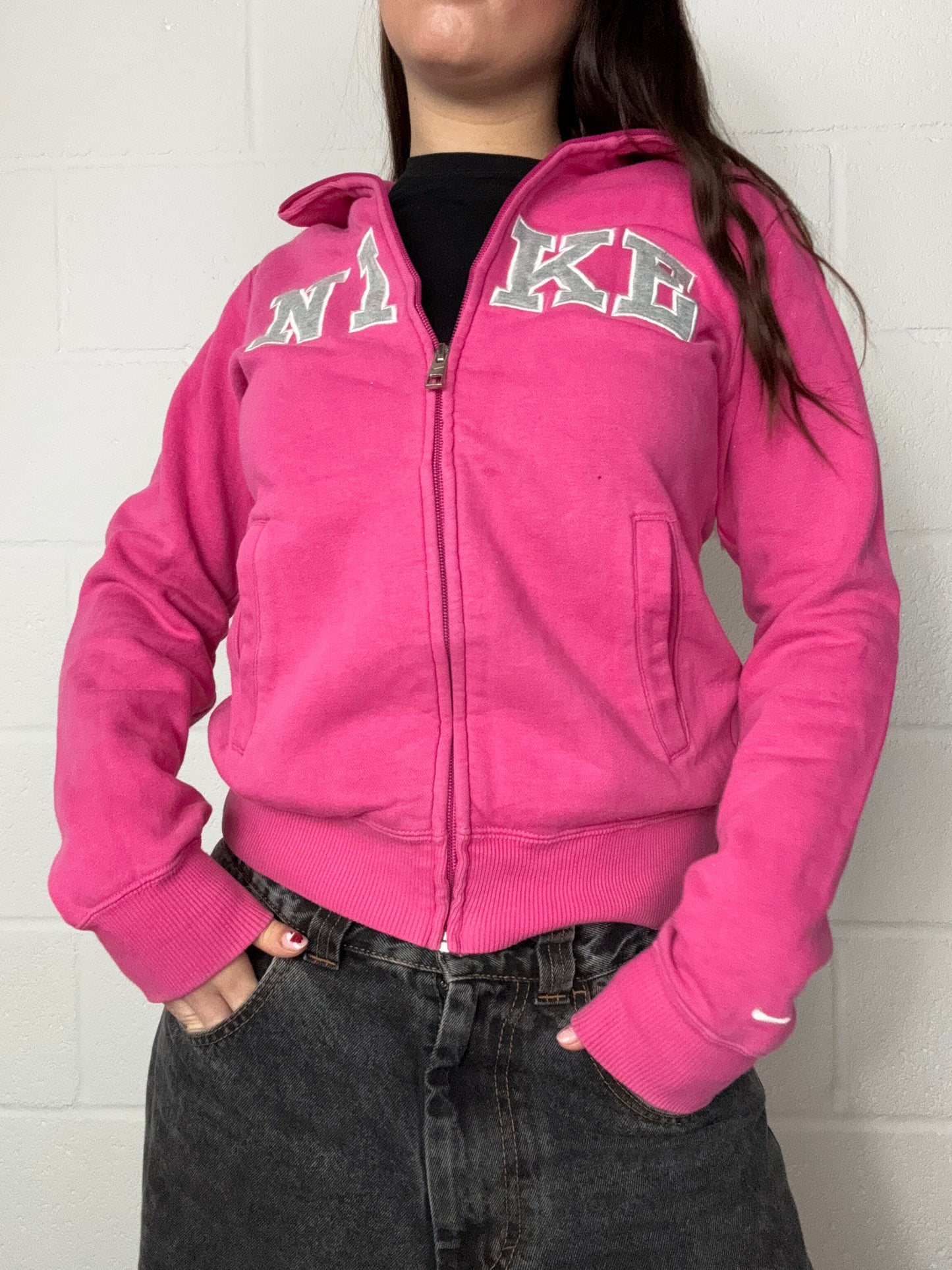 Pink Nike Zip Up Jumper (S)