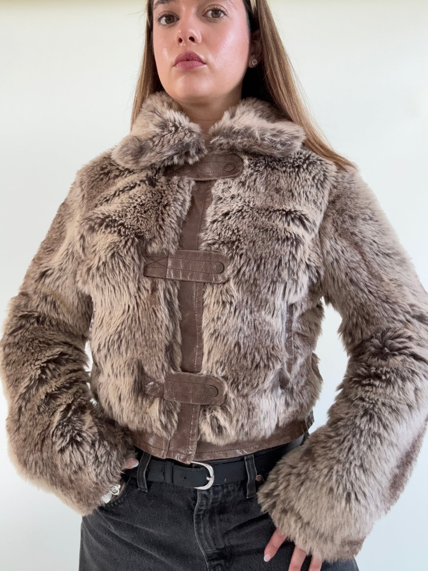 Faux Fur Bomber Jacket (UK12)