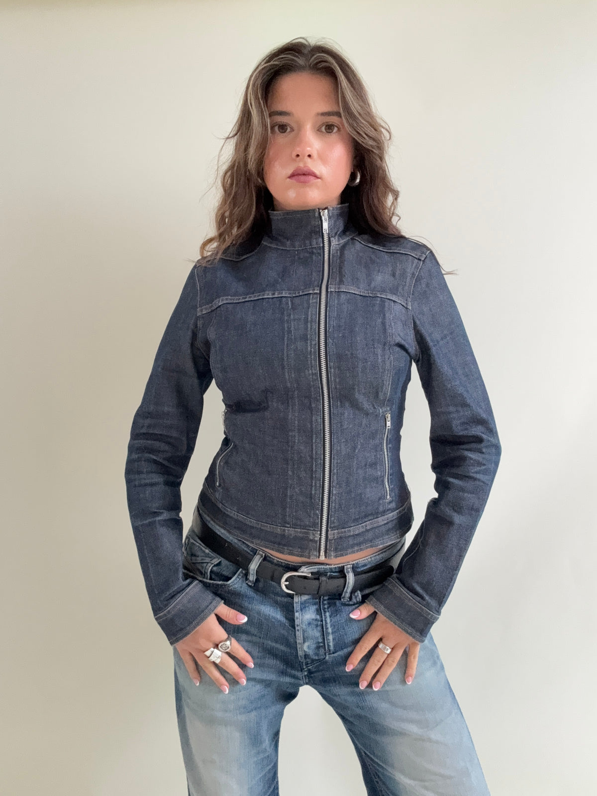 French Connection Asymmetric Denim Jacket (M)