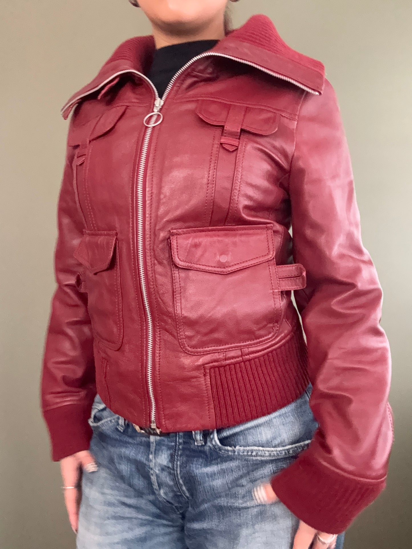 Red Leather Jacket (S)