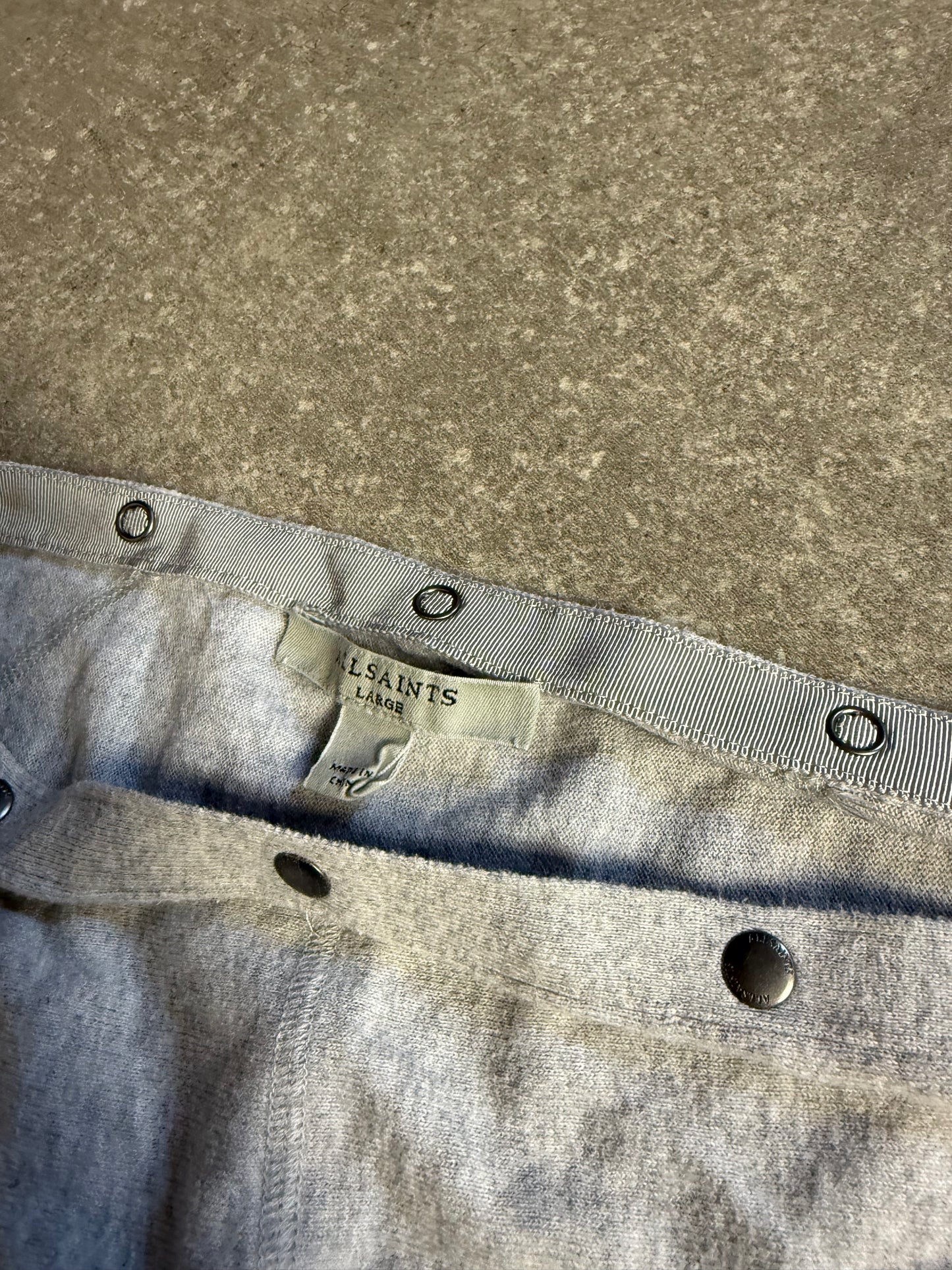 Allsaints Grey Popper Batwing Jumper (L)