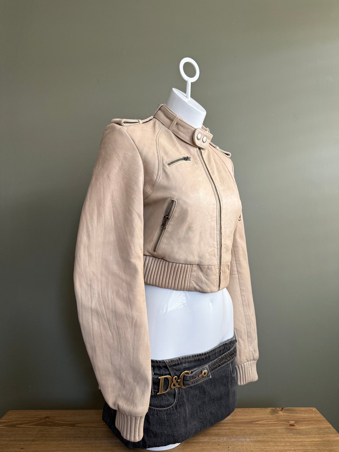 Cropped Leather Jacket (M)