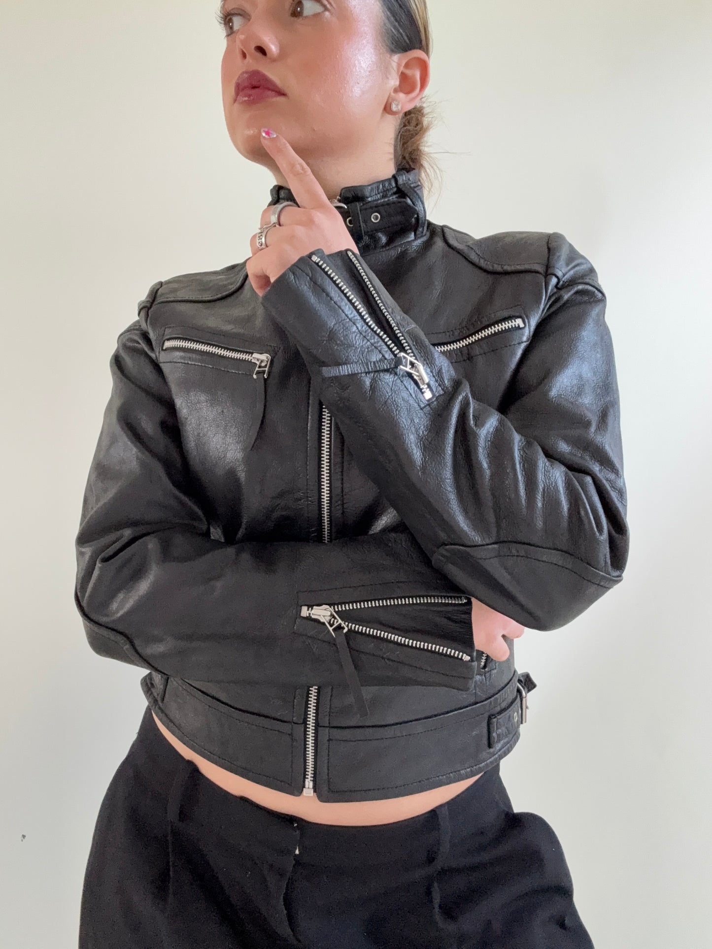 Leather Buckle Jacket (UK10)