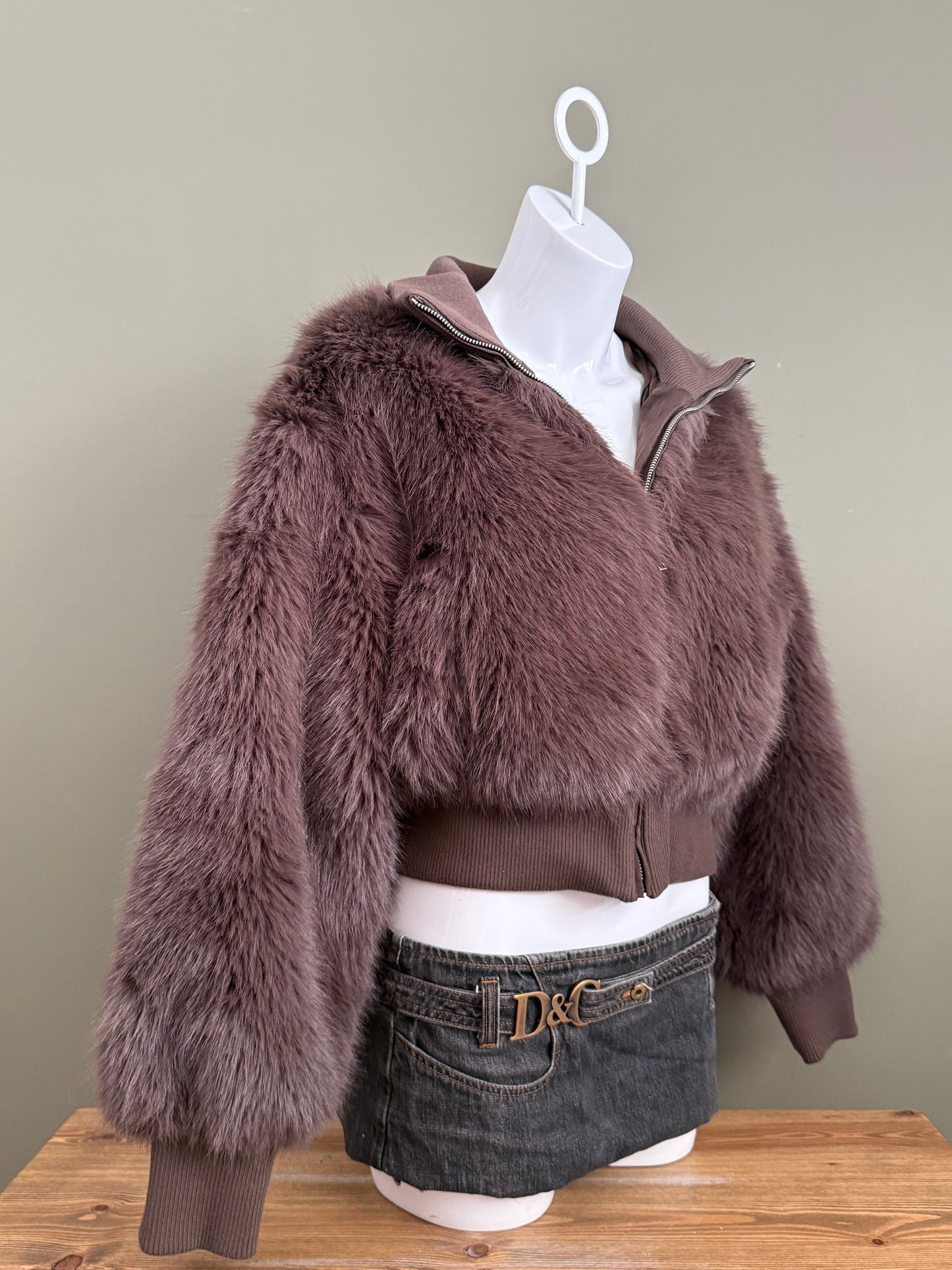 Faux Fur Bomber Jacket (M)