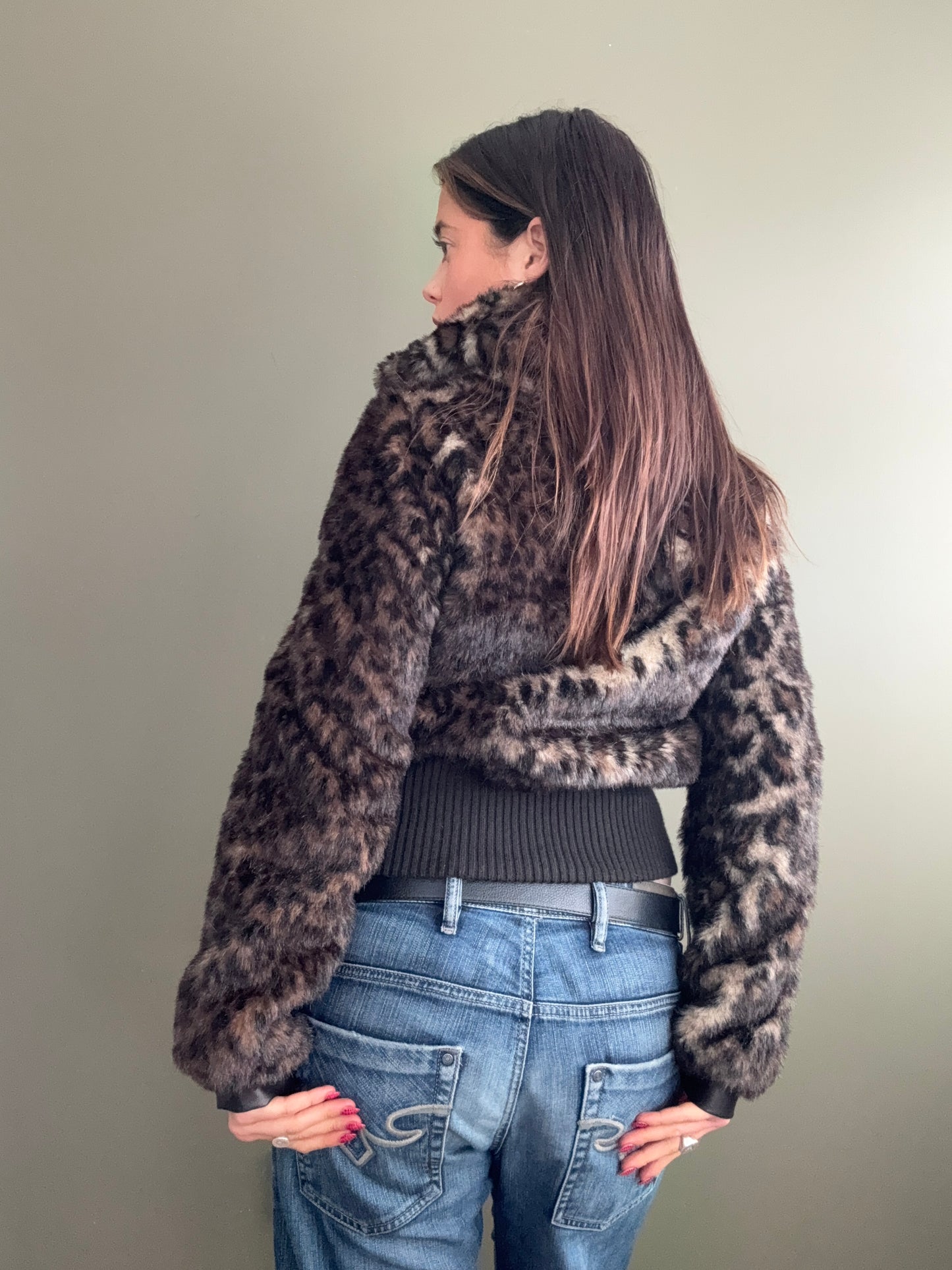 Leopard Faux Fur Jacket (S)