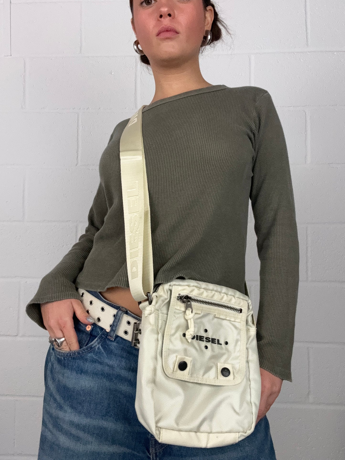 Diesel Cream Crossbody Bag