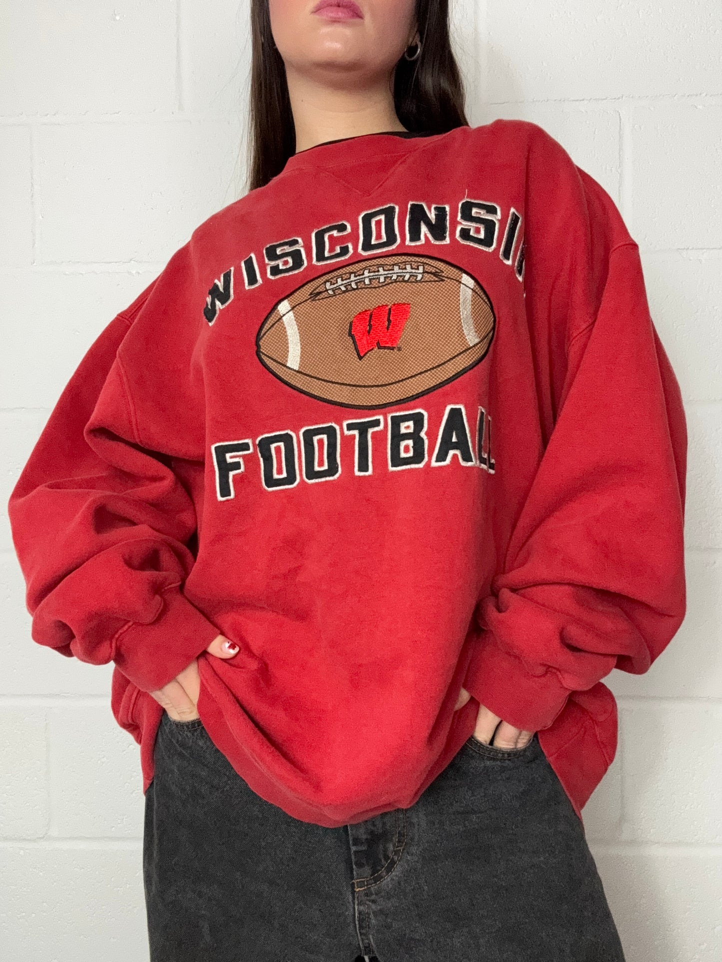 Vintage Adidas Red Sweatshirt (L)