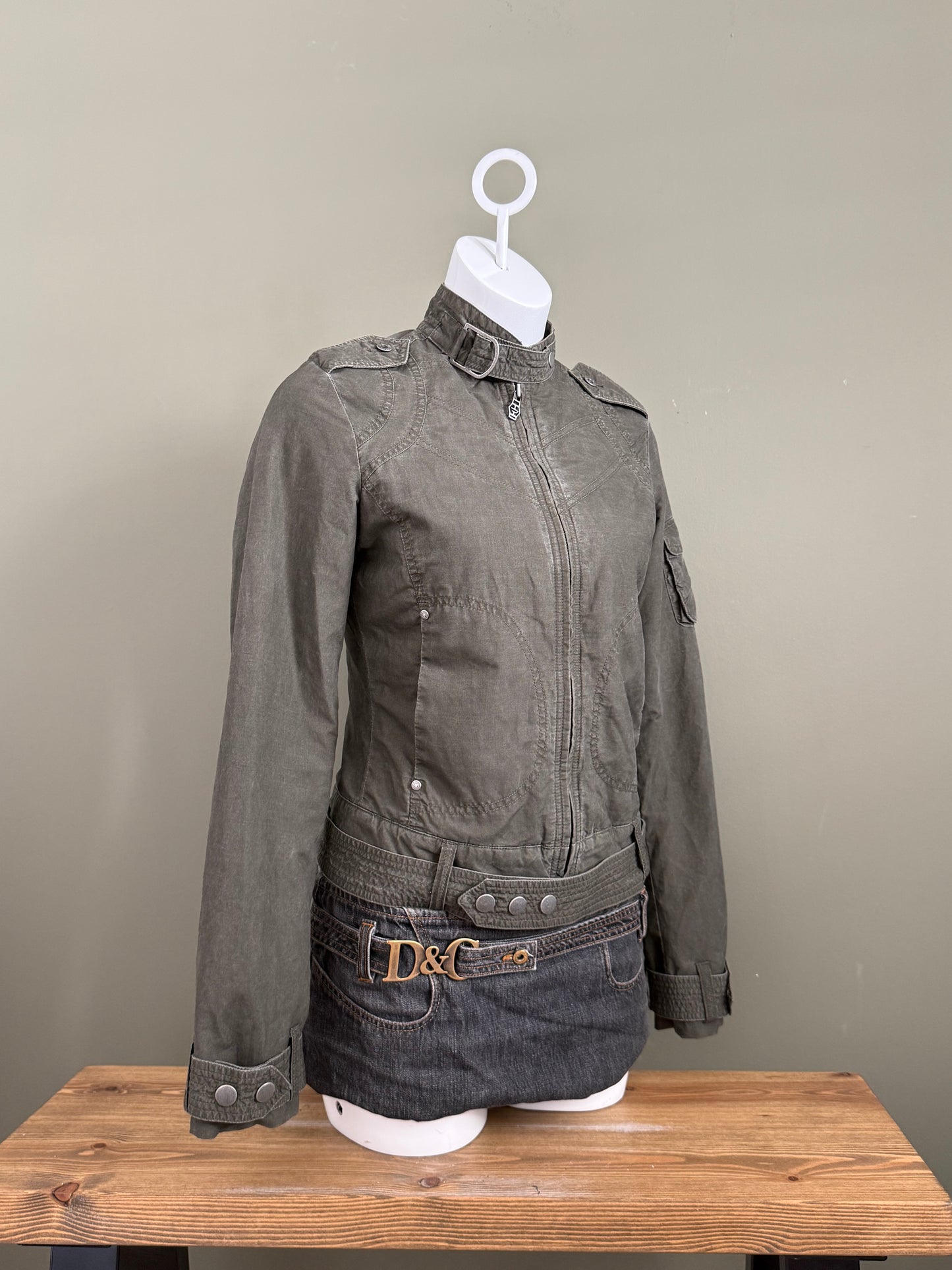 Khaki Diesel Biker Jacket (S)