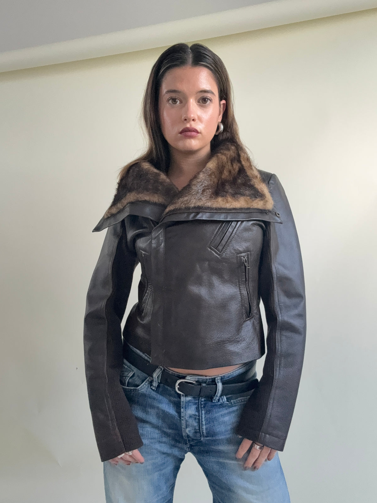 Morgan De Toi Leather Asymmetric Jacket (S)