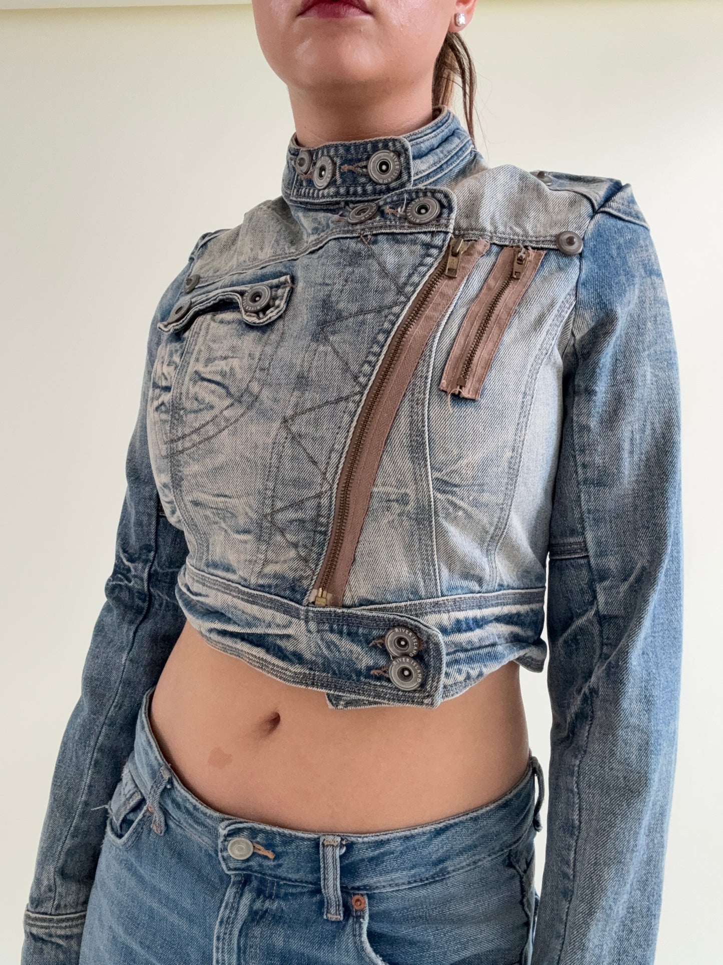 Cropped Denim Corset Jacket (UK14)