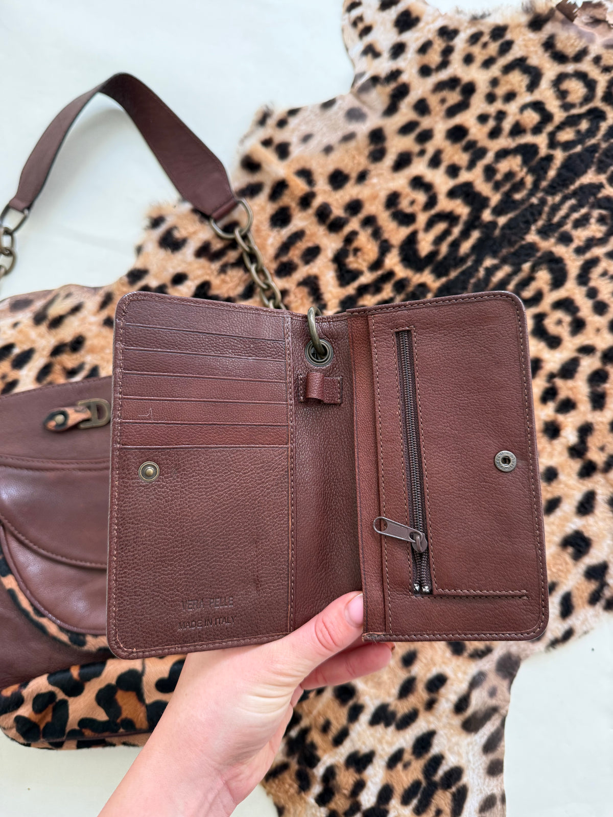 Dolce & Gabbana Leopard Leather Shoulder Bag & Purse