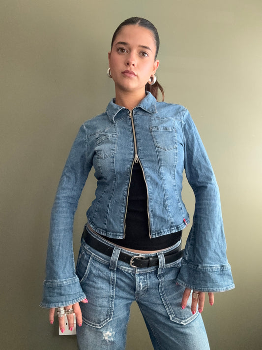 Miss Sixty Denim Zip Top (M)