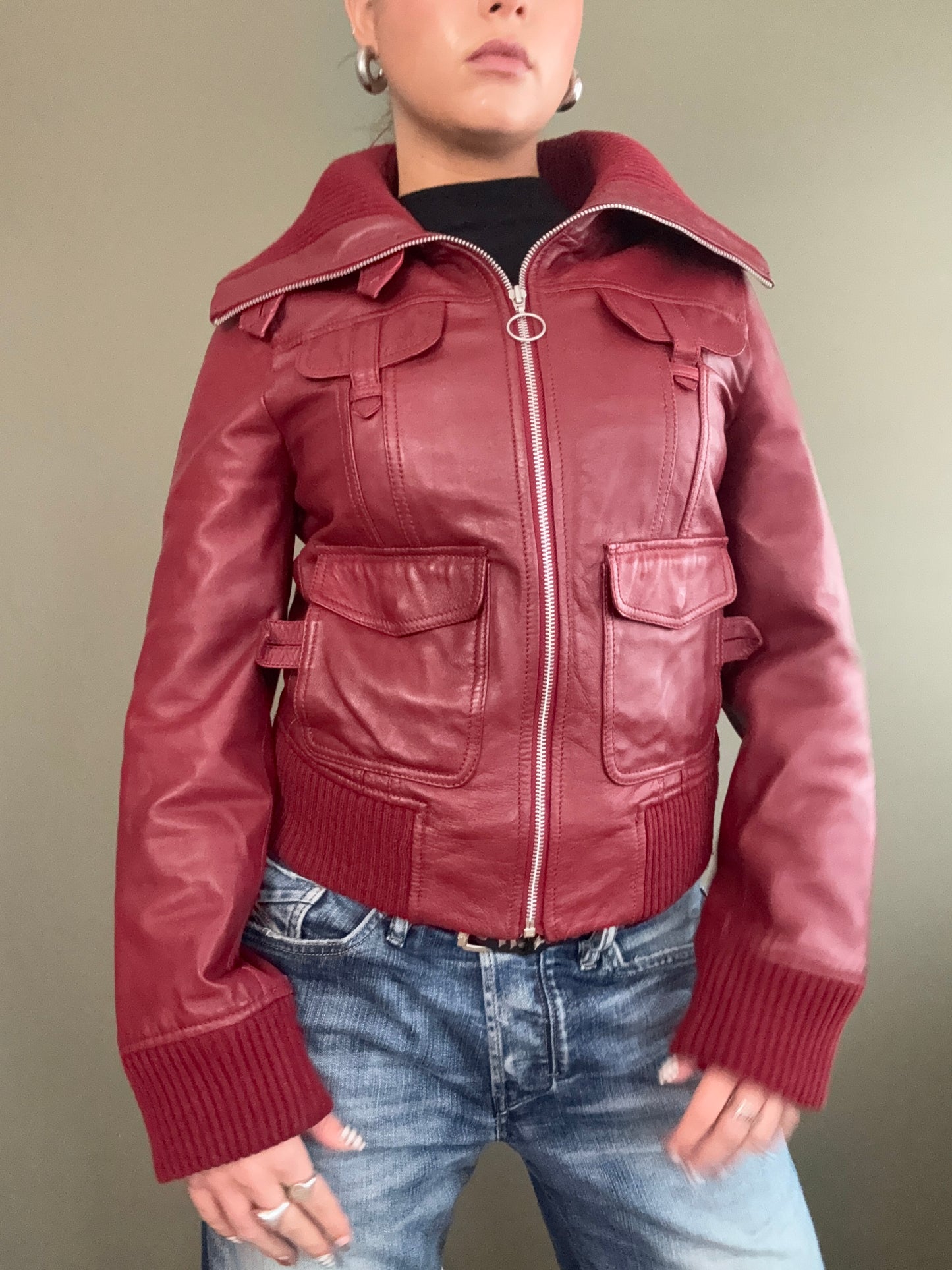 Red Leather Jacket (S)