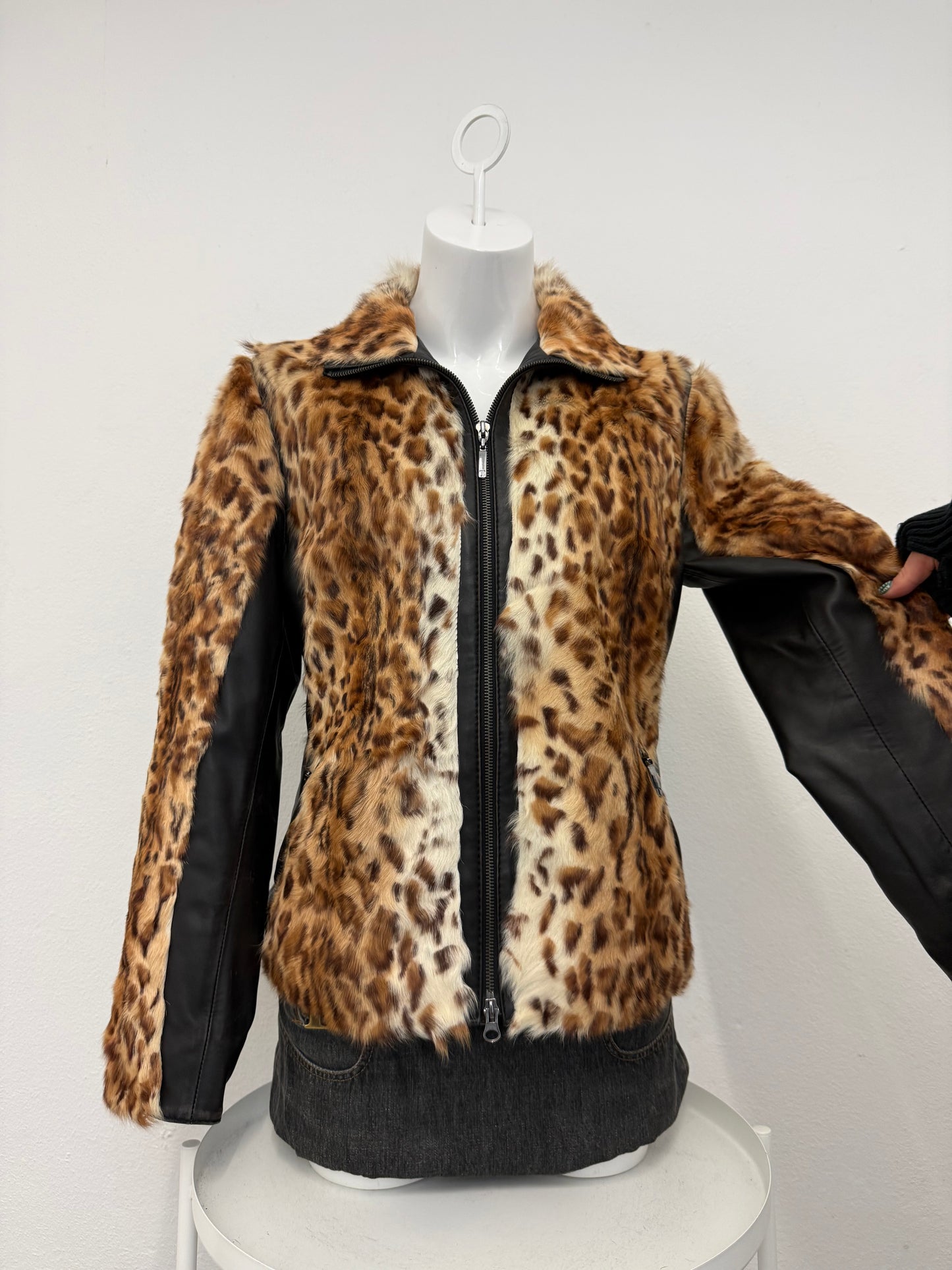 Leather, Faux Fur Jacket (M)