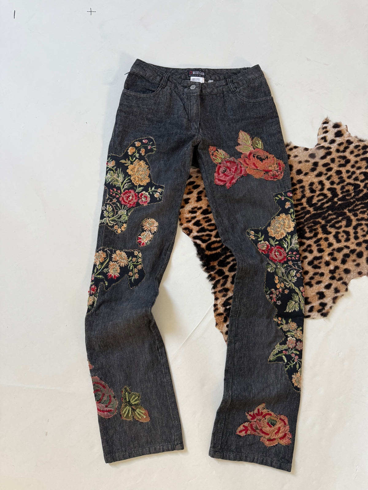 Morgan De Toi Embroidered Patchwork Jeans (S)