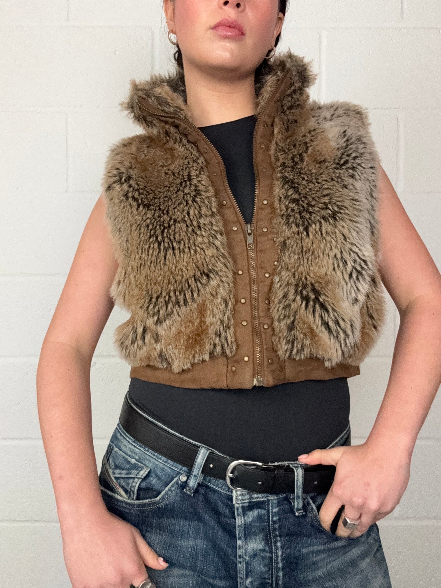 Y2K Faux Fur Gilet (S)