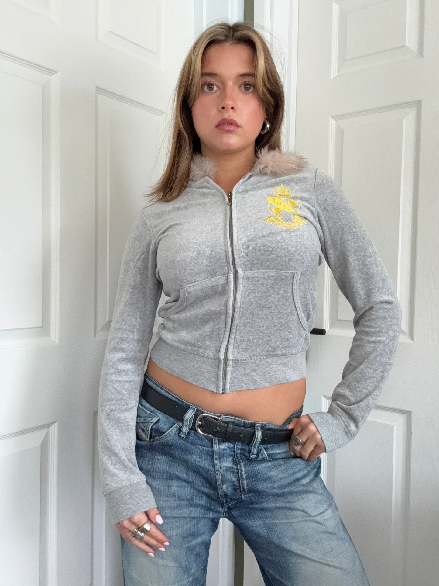 Juicy Couture Velour Zip Hoodie (M)