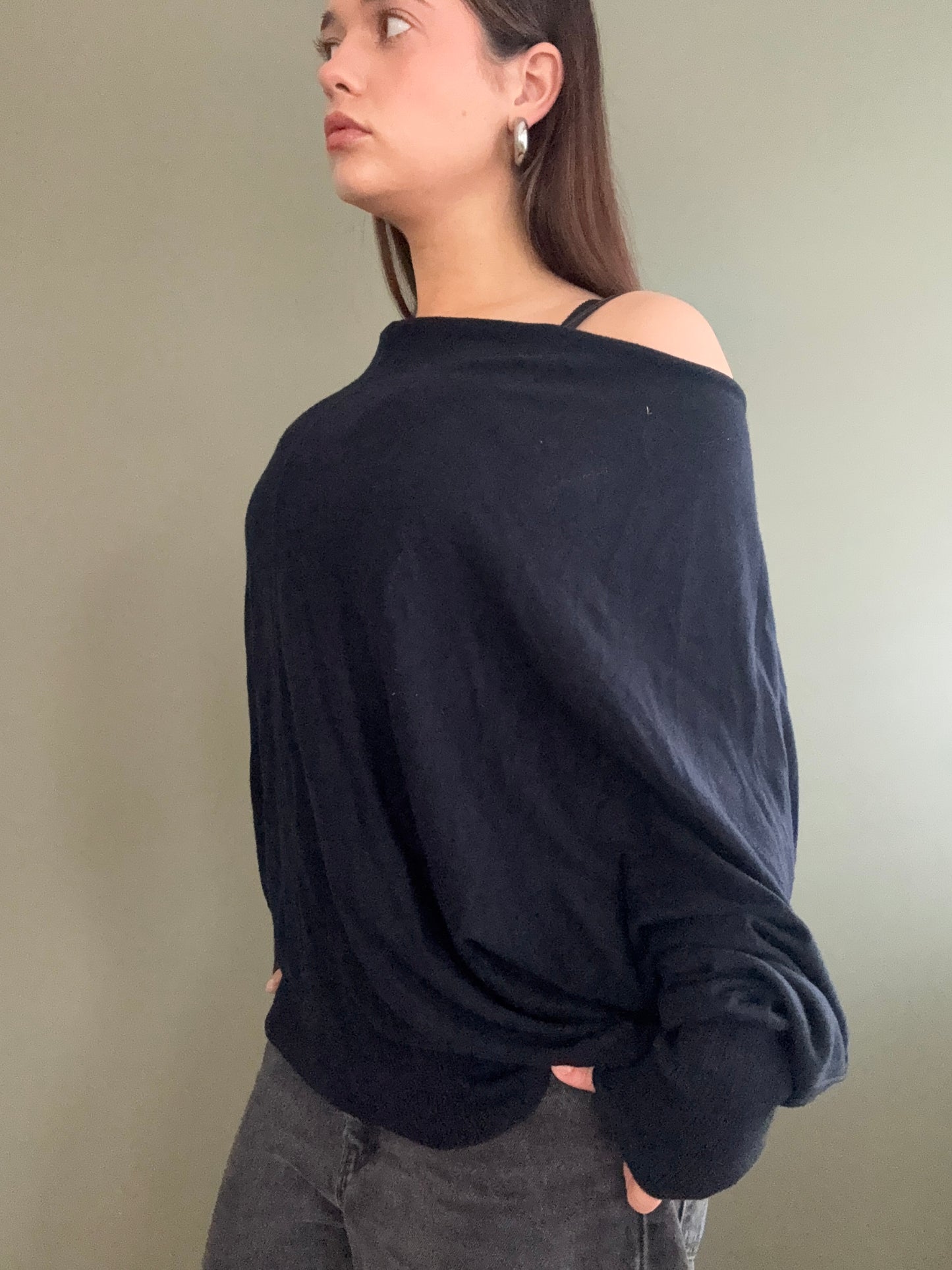 Navy Allsaints Batwing Jumper (L)