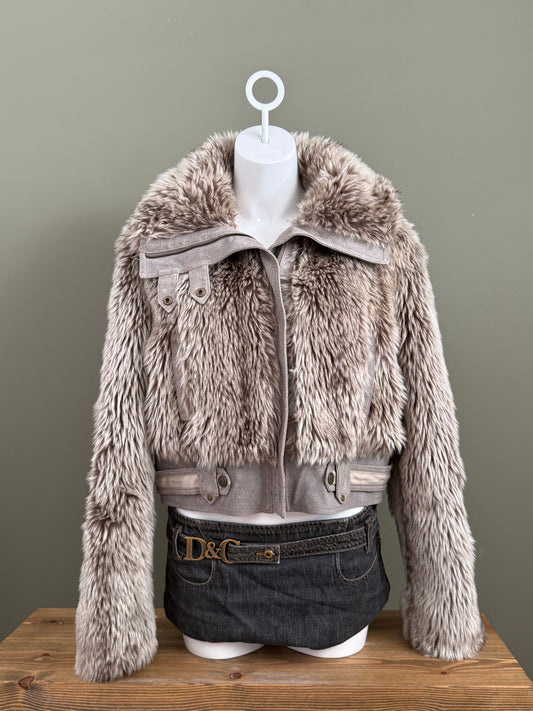 Faux Fur Bomber Jacket (UK16)